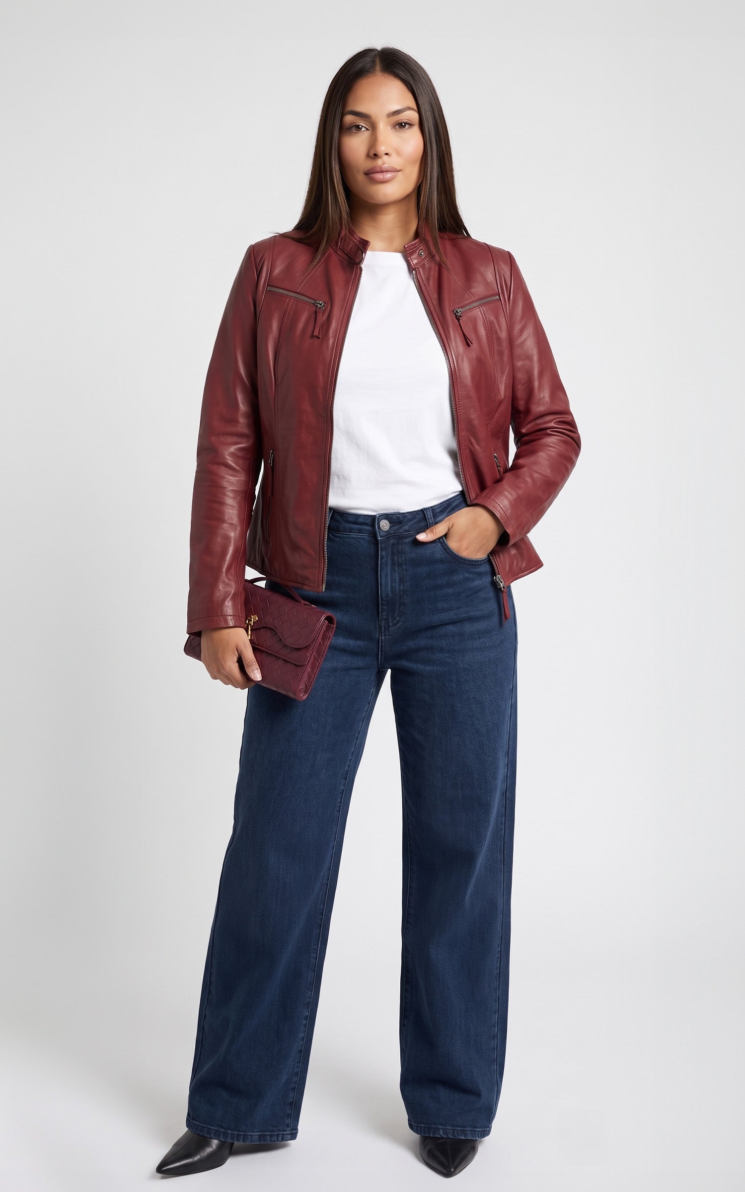 Comfortable red leather jacket 2