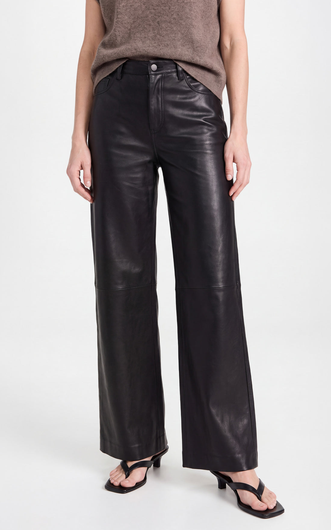 Pantalon large cuir Delph noir