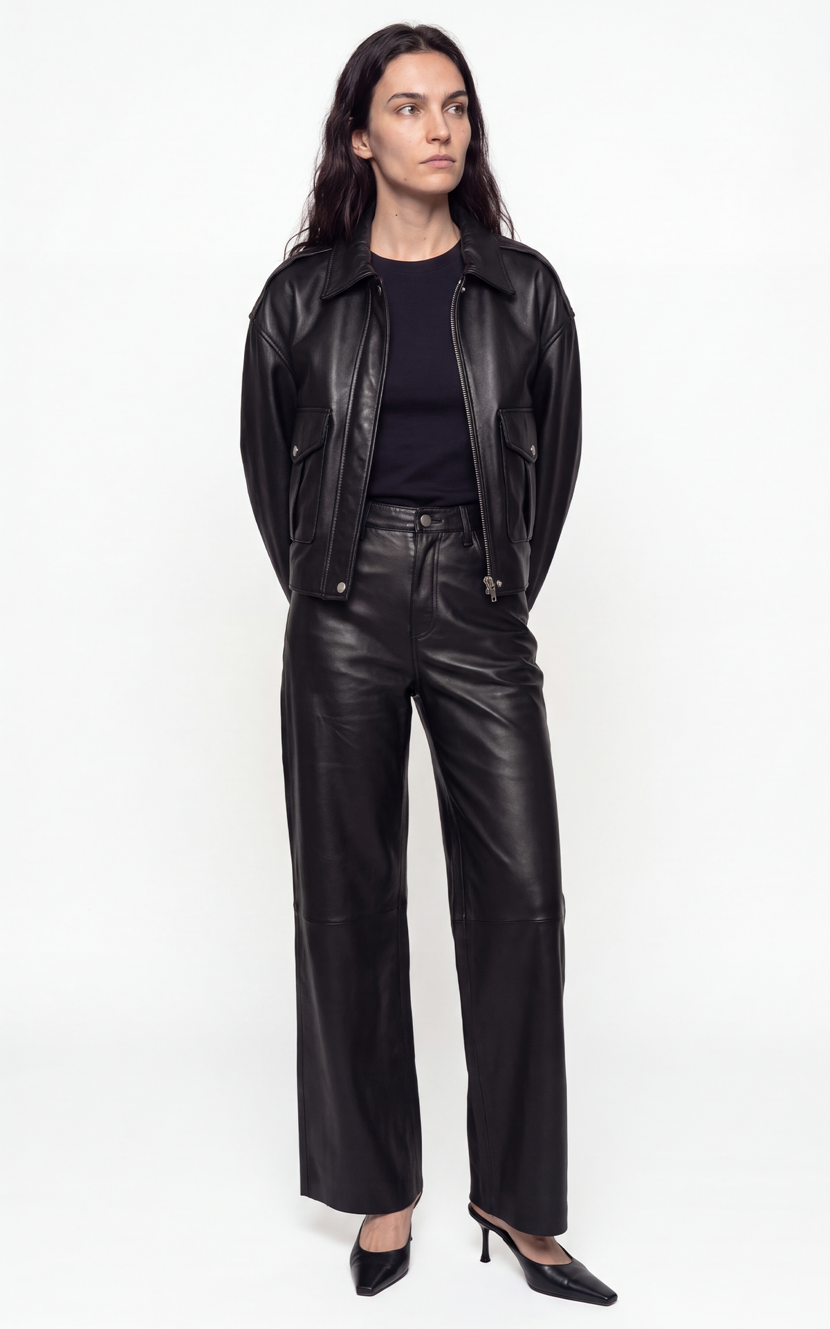 Blouson pilote cuir LCWDELIA noir