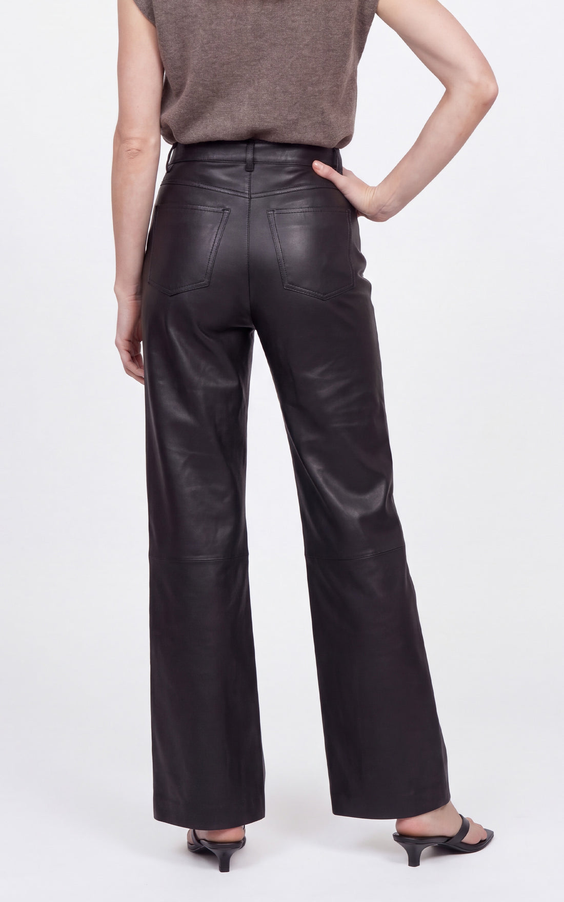 Pantalon large cuir Delph noir