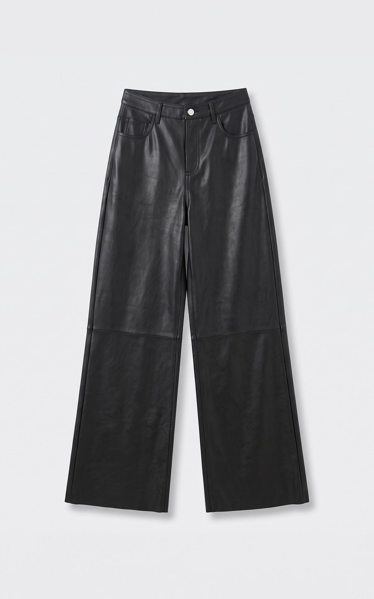 Pantalon large cuir Delph noir 2