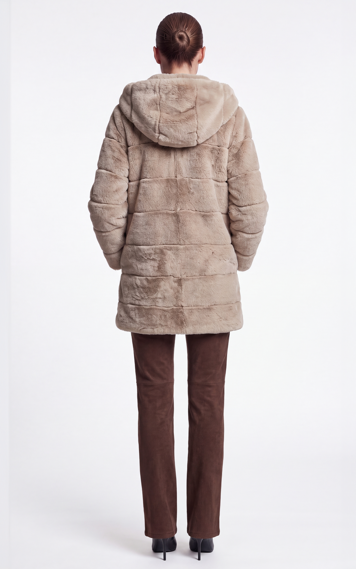 Manteau en fourrure rex Imelda beige 2