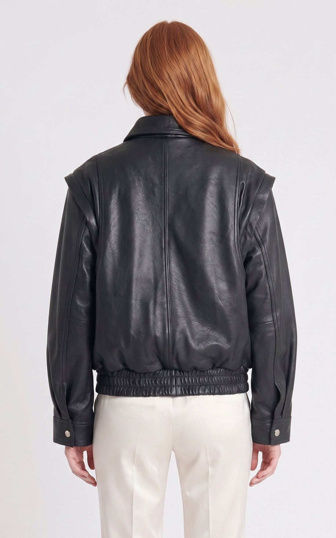 Blouson cuir oversize Flow noir