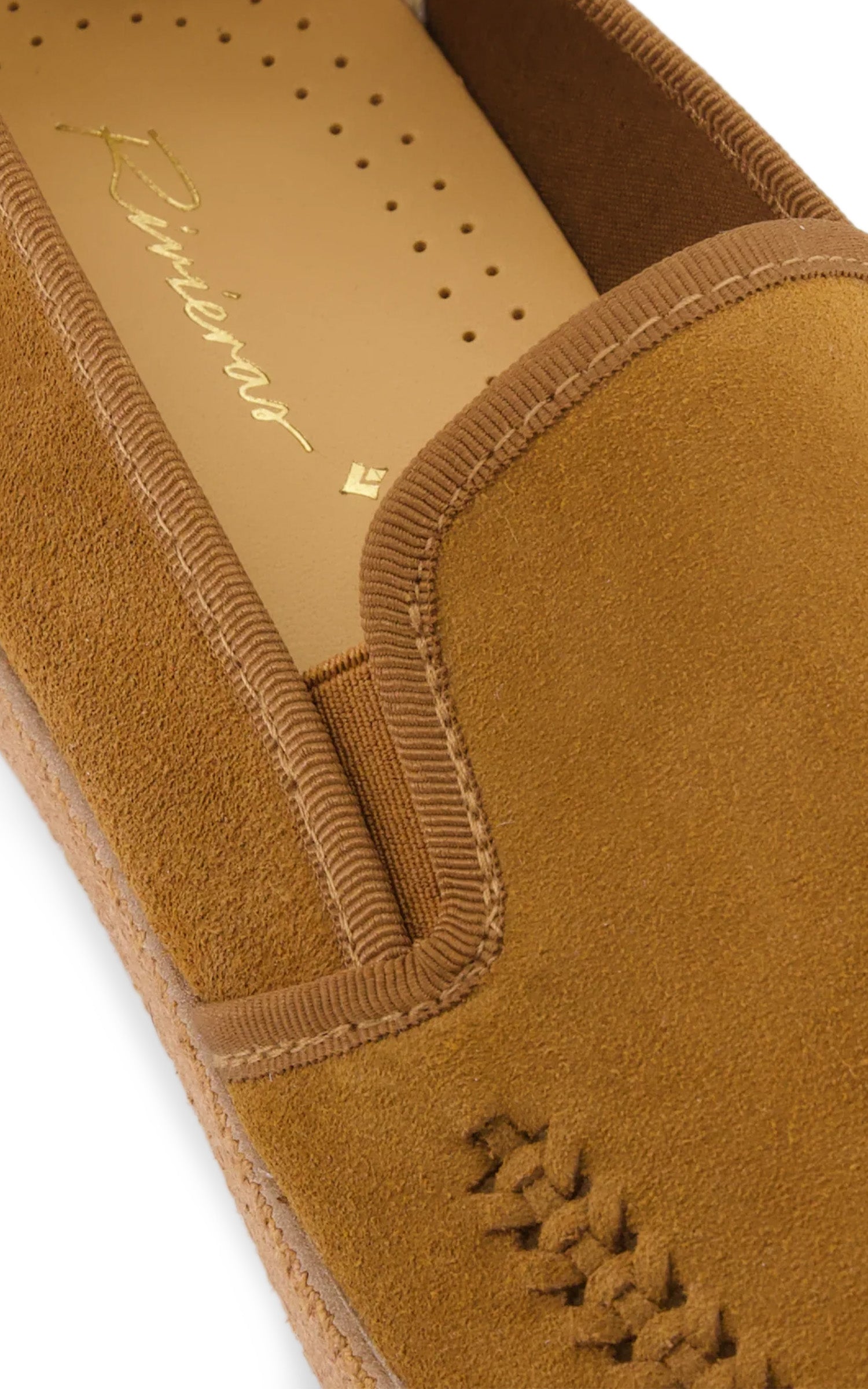 Mocassins suède tressé marron 4