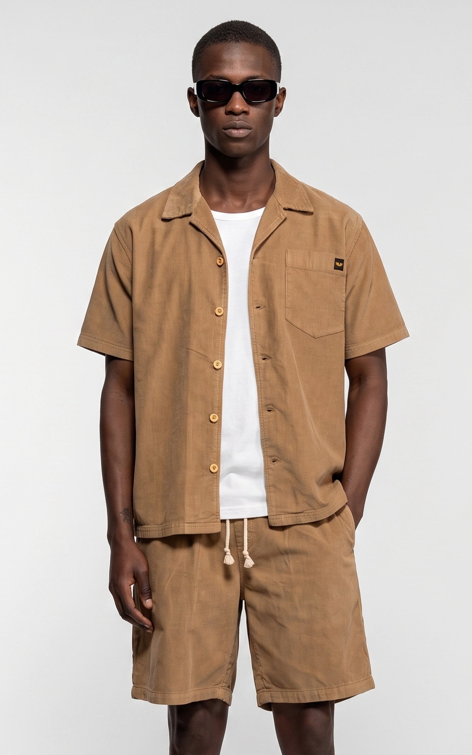 Chemise worker velours Citrus beige 1