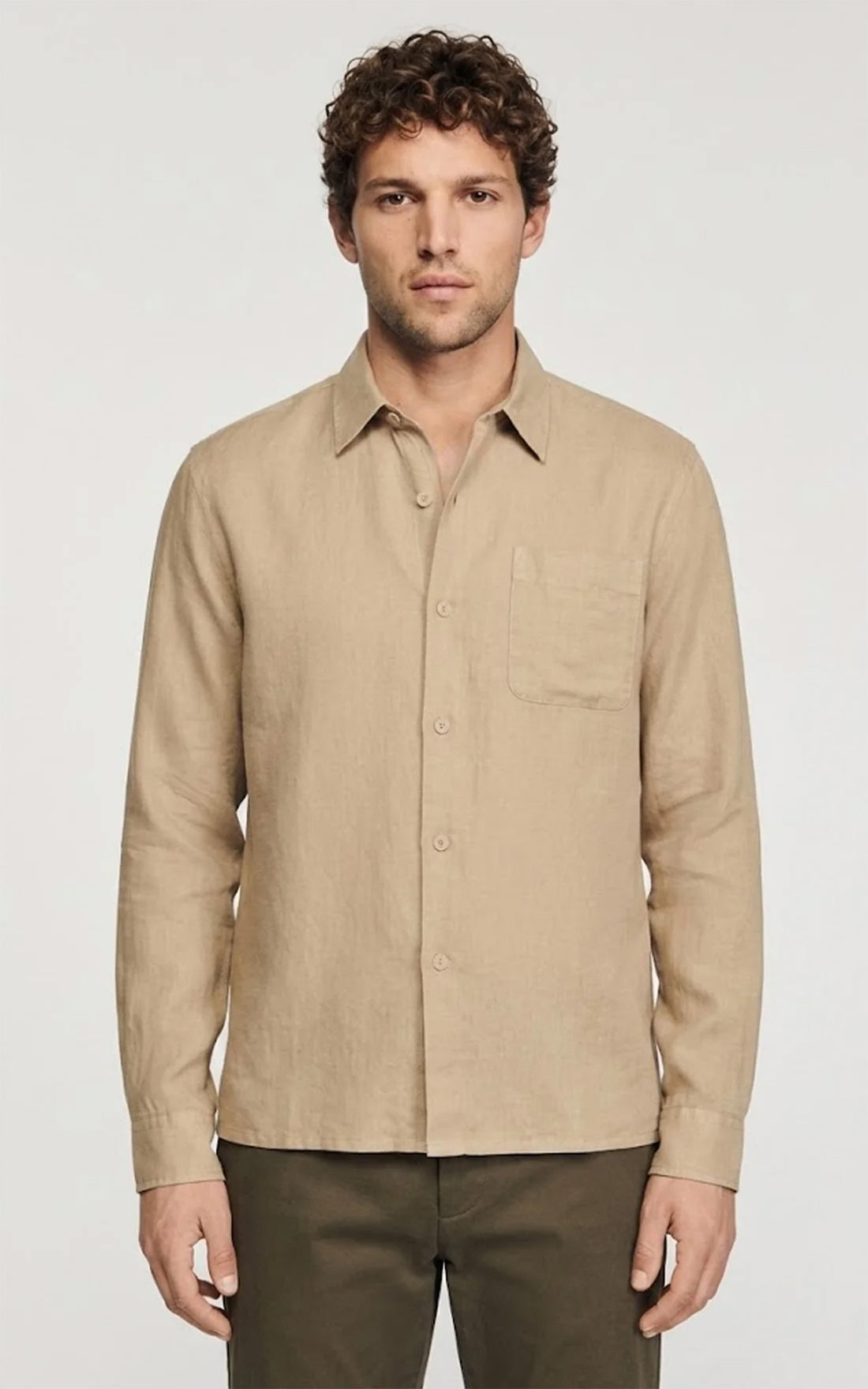 Chemise lin manches longues Campelo beige