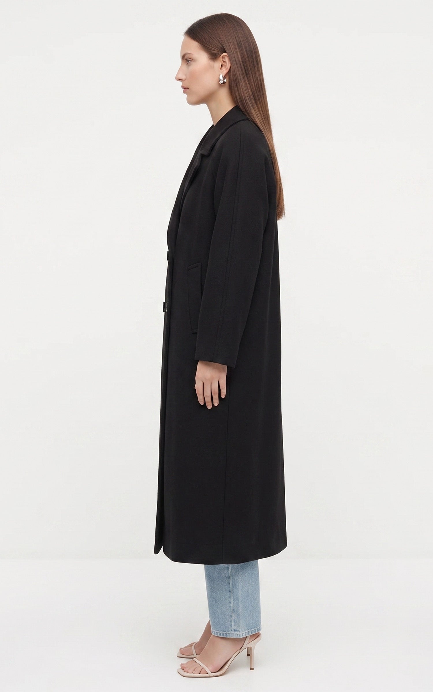 Manteau long laine Grace noir 3