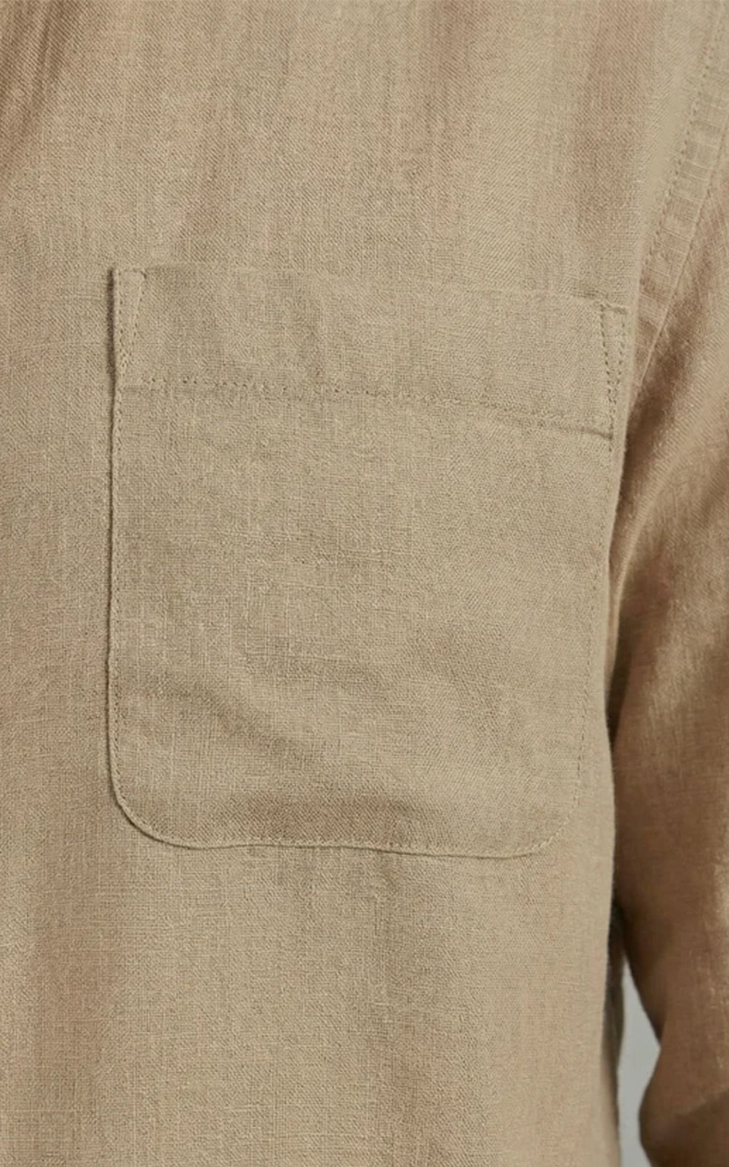 Chemise lin manches longues Campelo beige 2