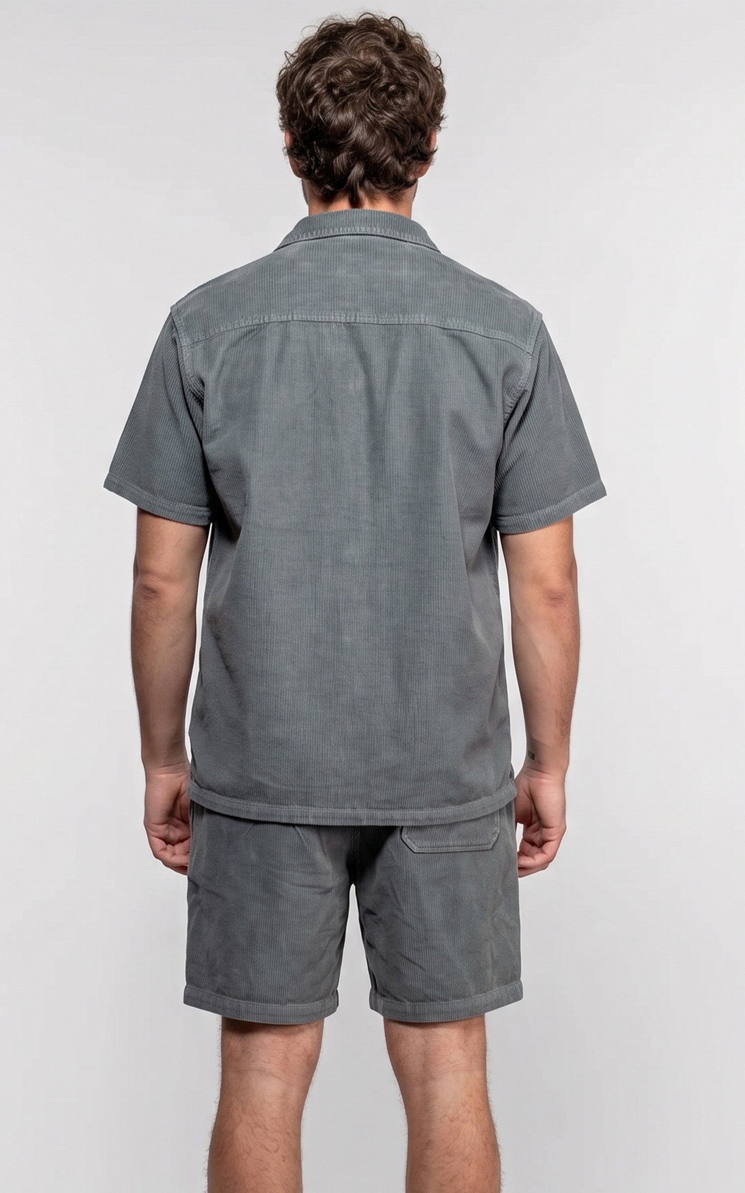 Chemise worker velours Citrus bleu