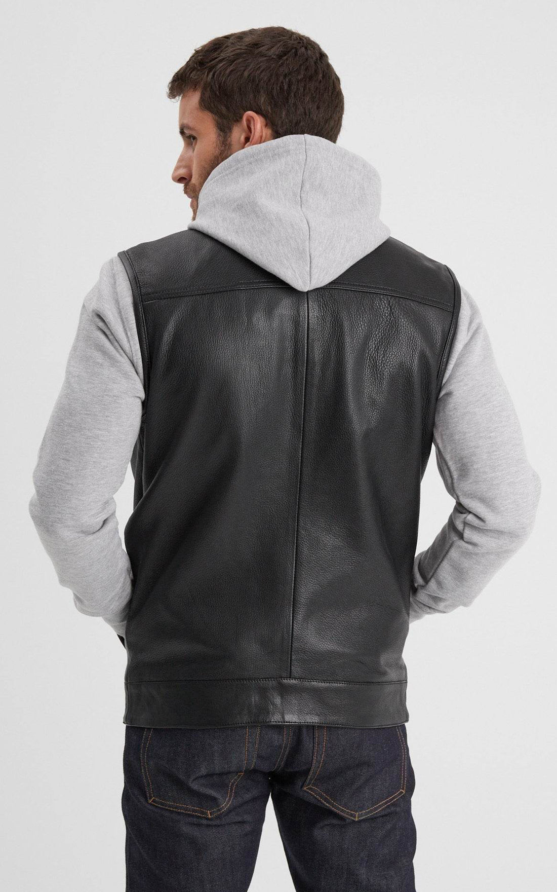 Gilet Biker Hot Road cuir noir