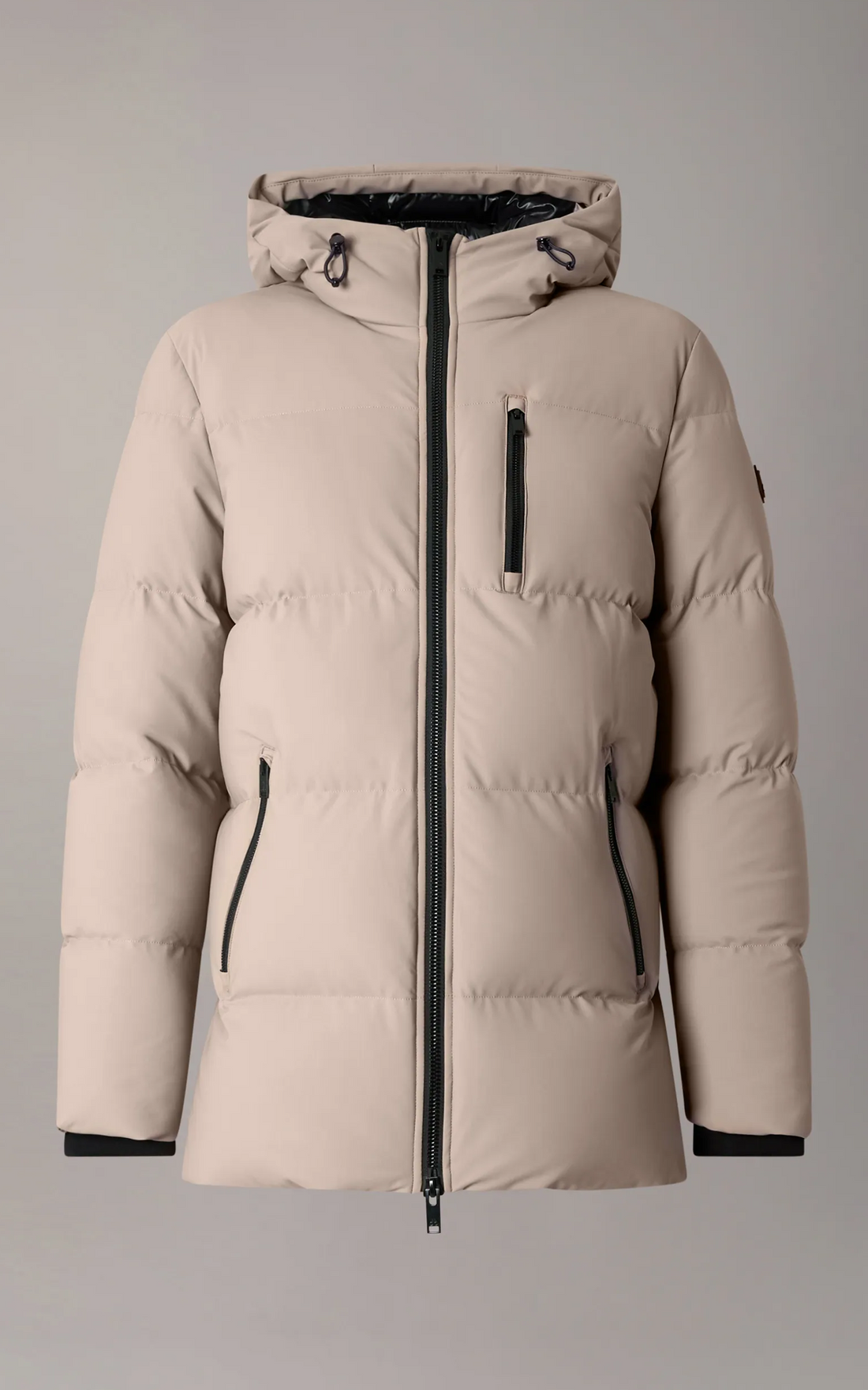 Doudoune à capuche en duvet Soho 3Q beige