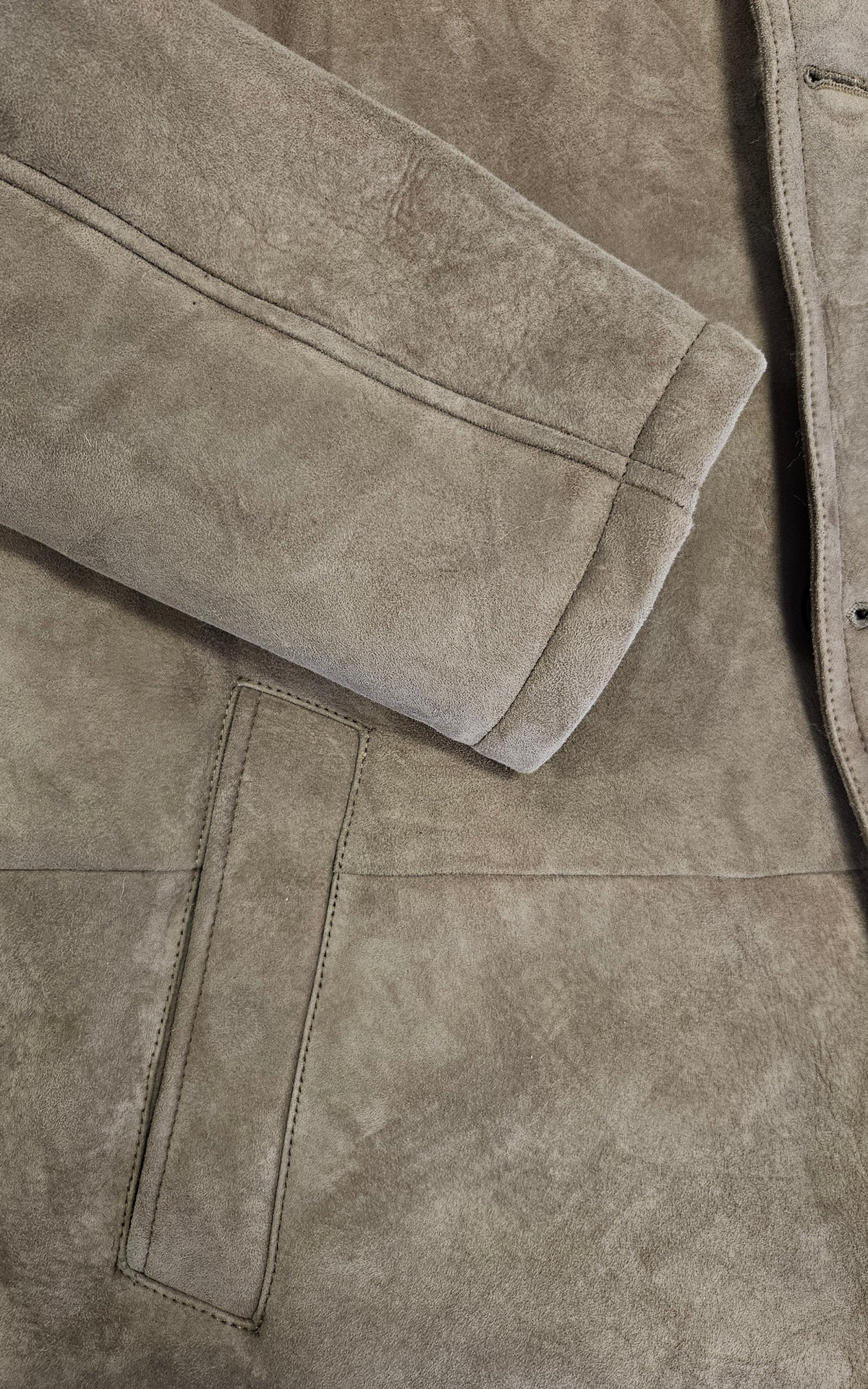 Manteau long peau lainée Carlo beige foncé 7