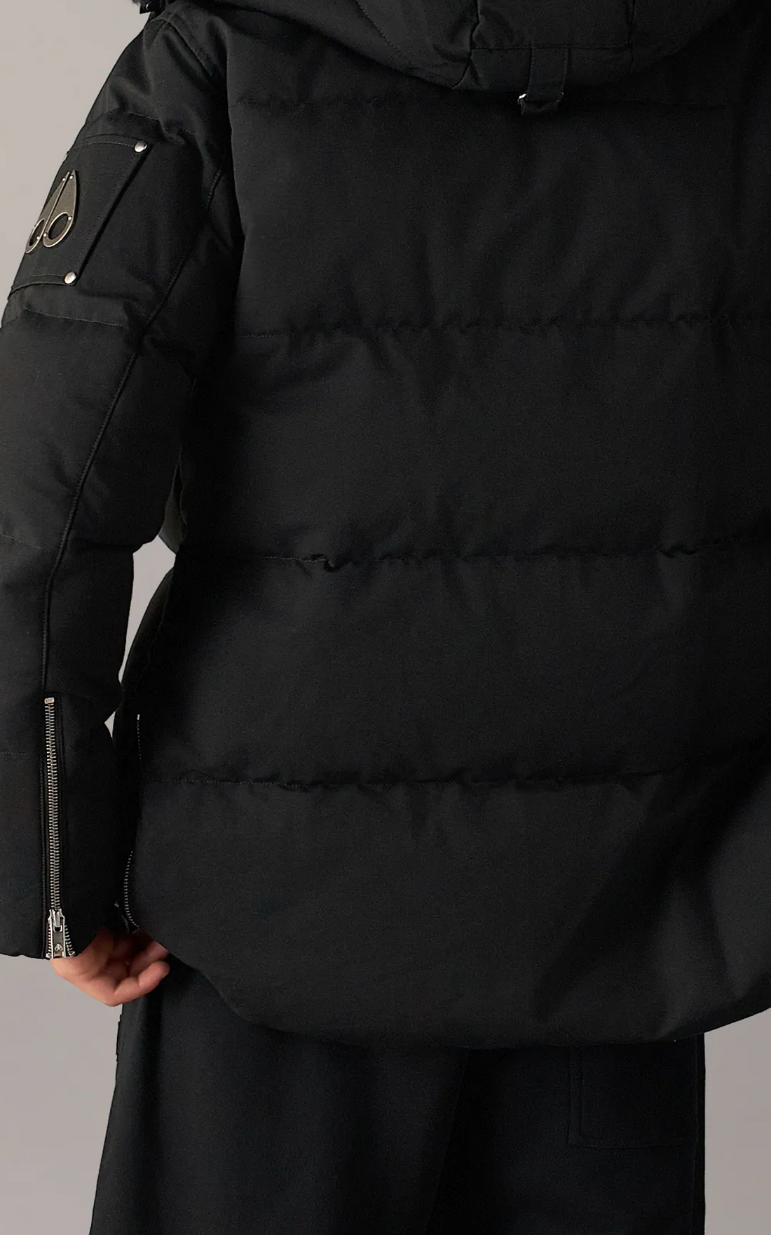 Doudoune en duvet à capuche avec fourrure Original 3Q noir