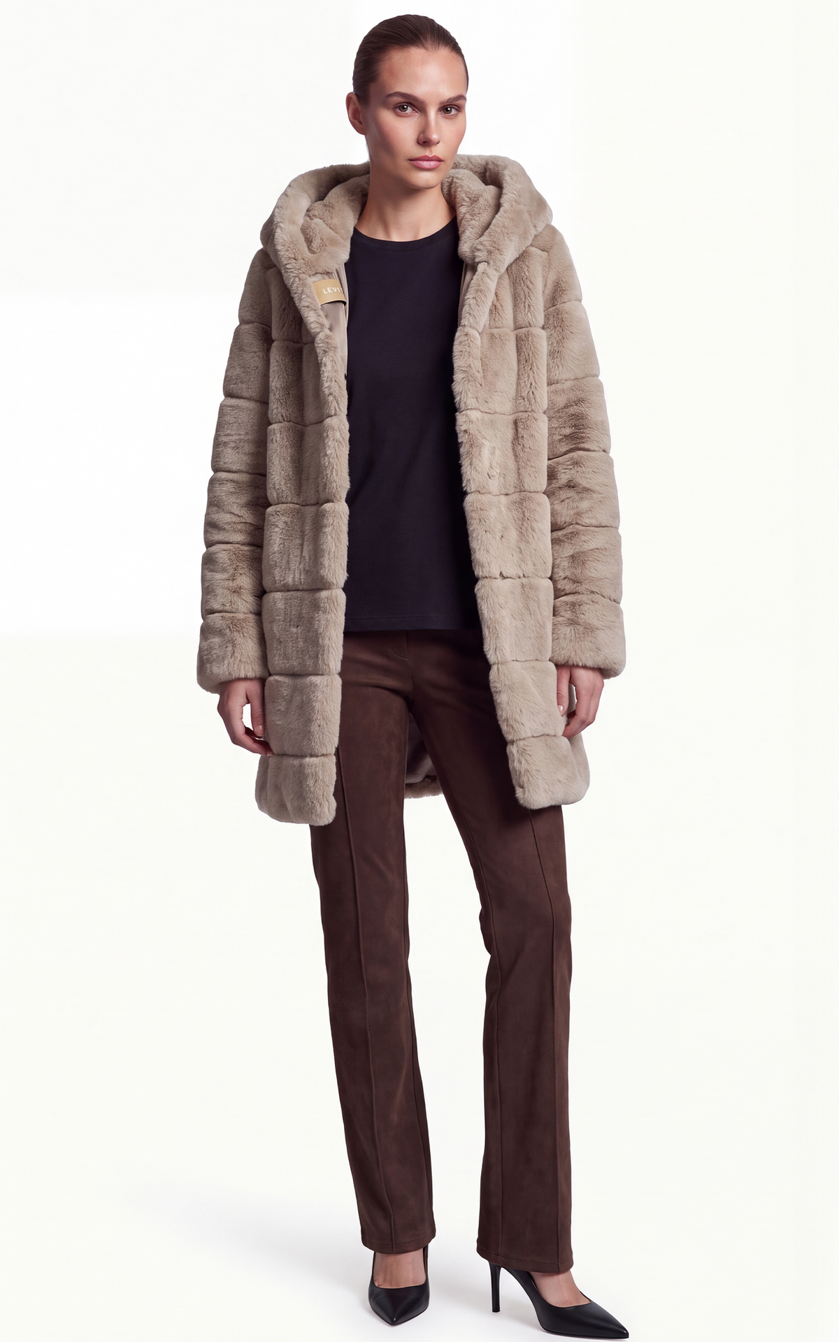 Manteau en fourrure rex Imelda beige 3