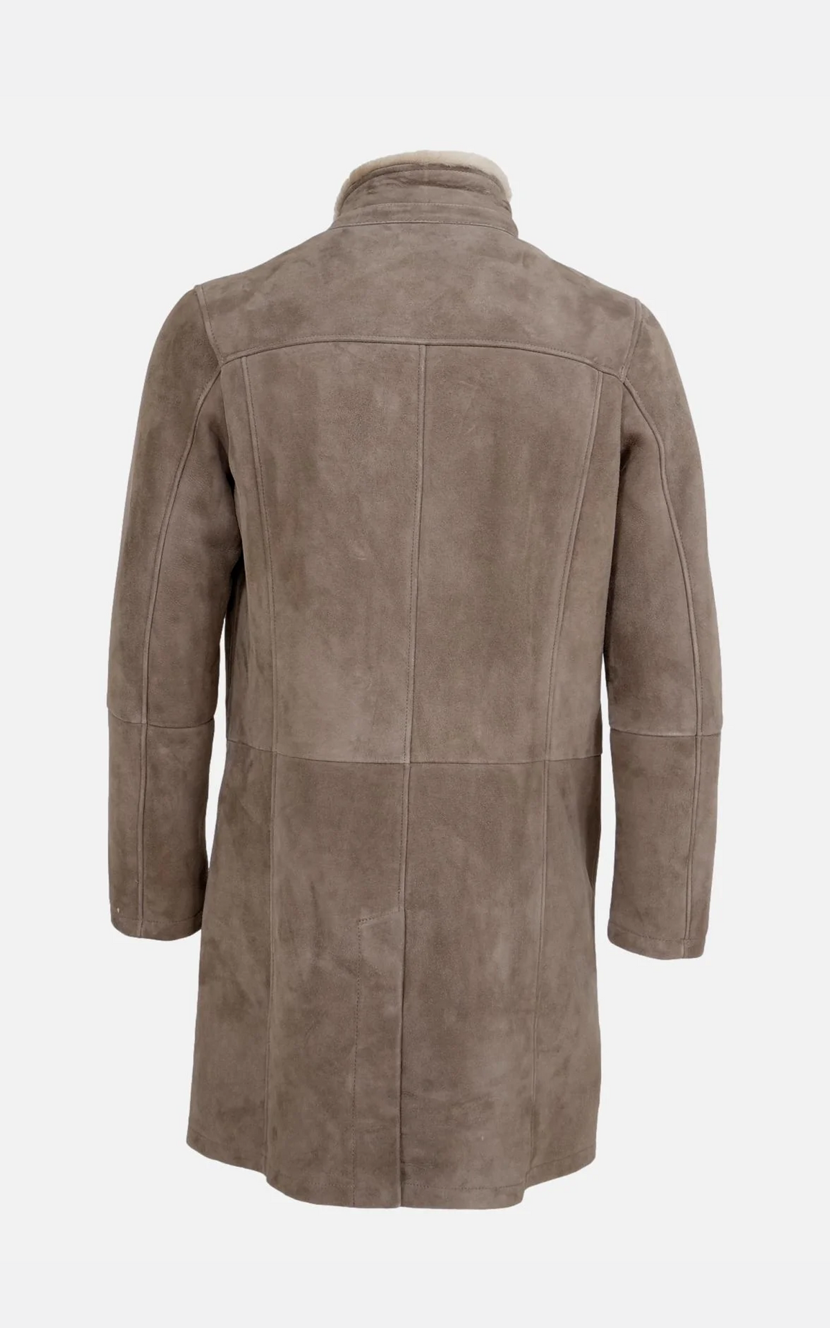 Manteau long peau lainée Carlo beige foncé 9