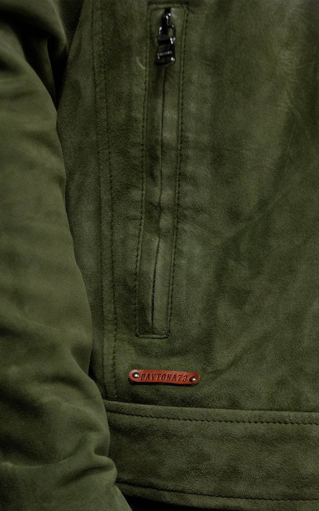 Blouson daim Delf kaki