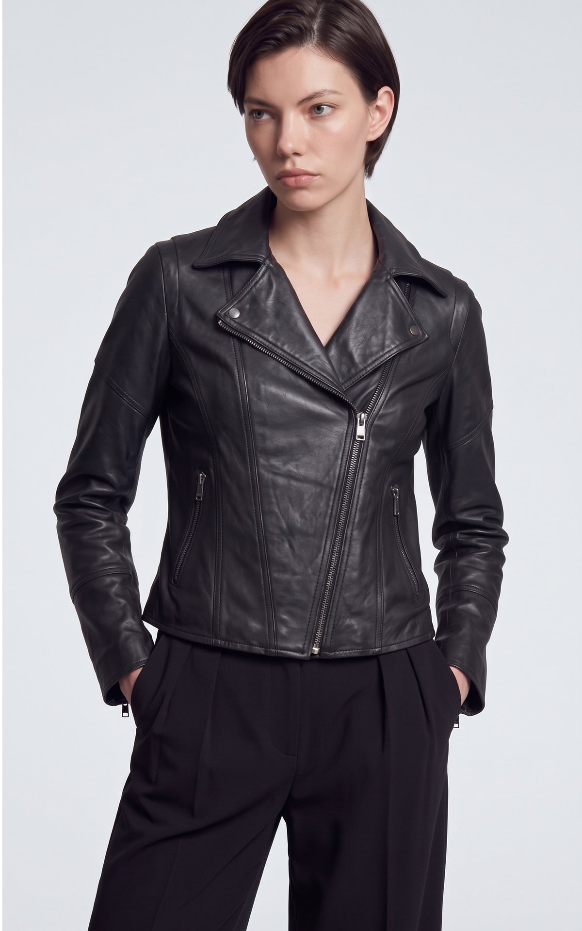 Perfecto cuir épais Amina noir