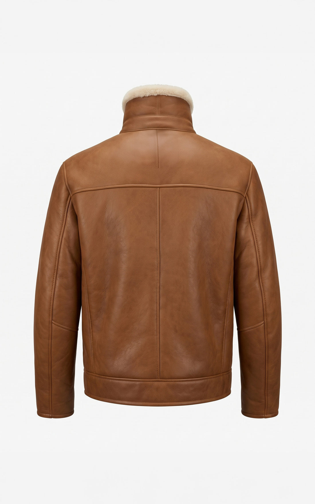 Veste peau lainée Hank cognac