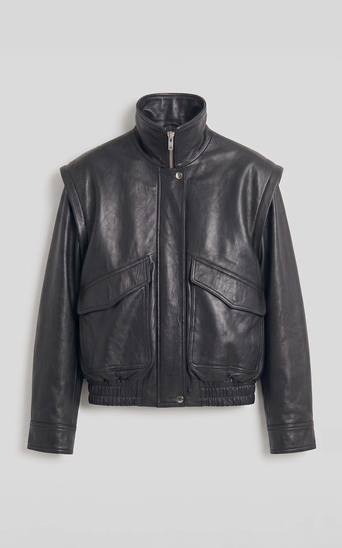 Blouson cuir oversize Flow noir