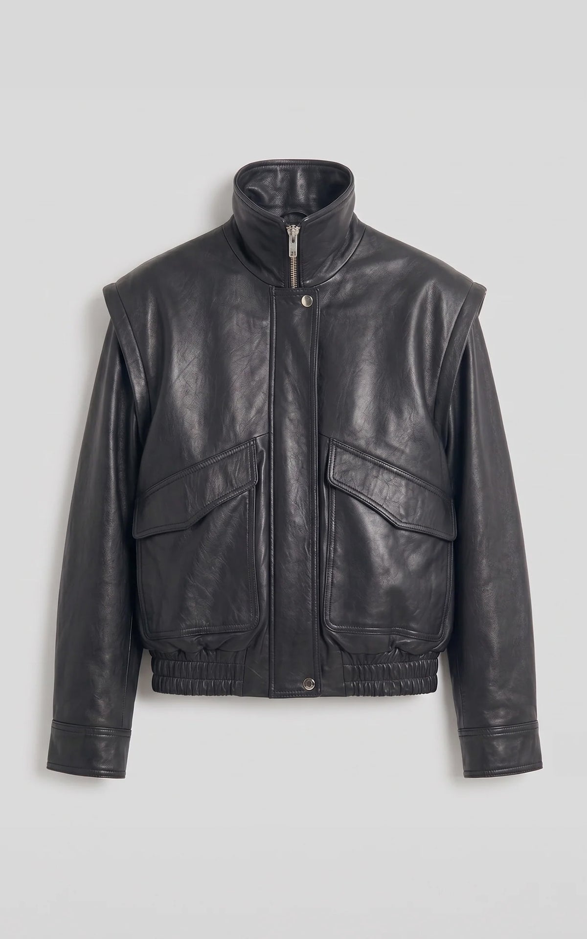 Blouson cuir oversize Flow noir 2