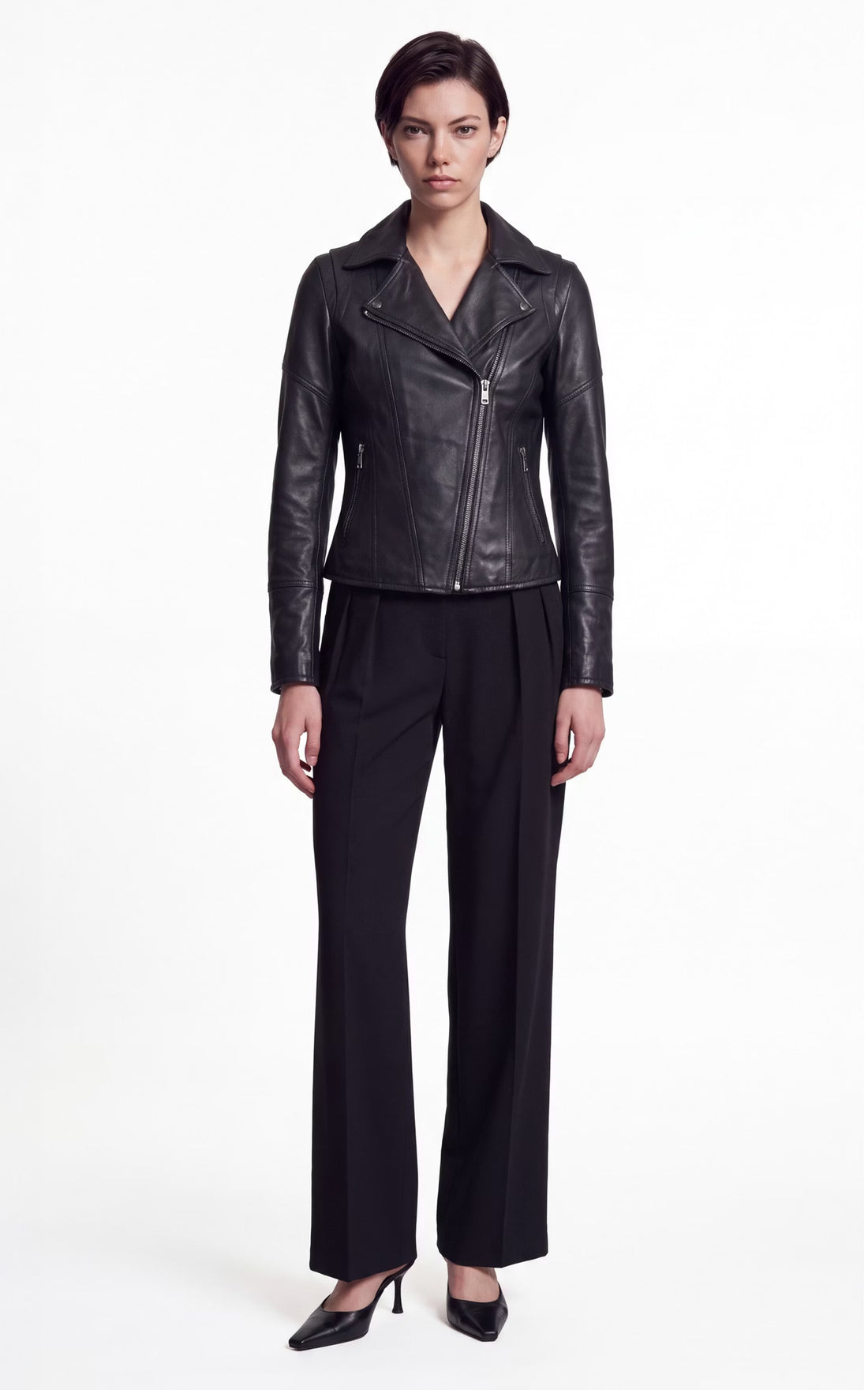 Perfecto cuir épais Amina noir
