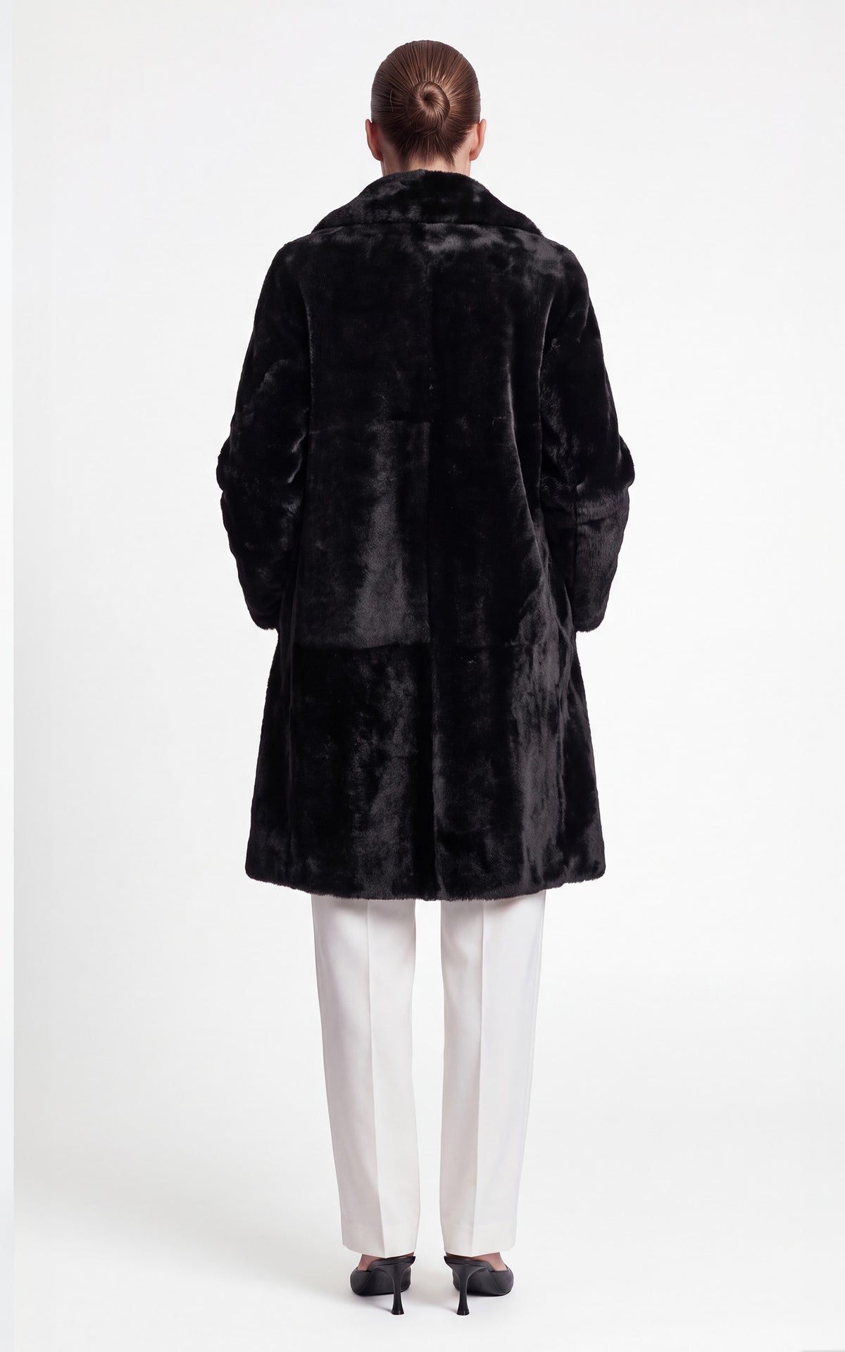 Manteau réversible peau lainée Giorgina noir