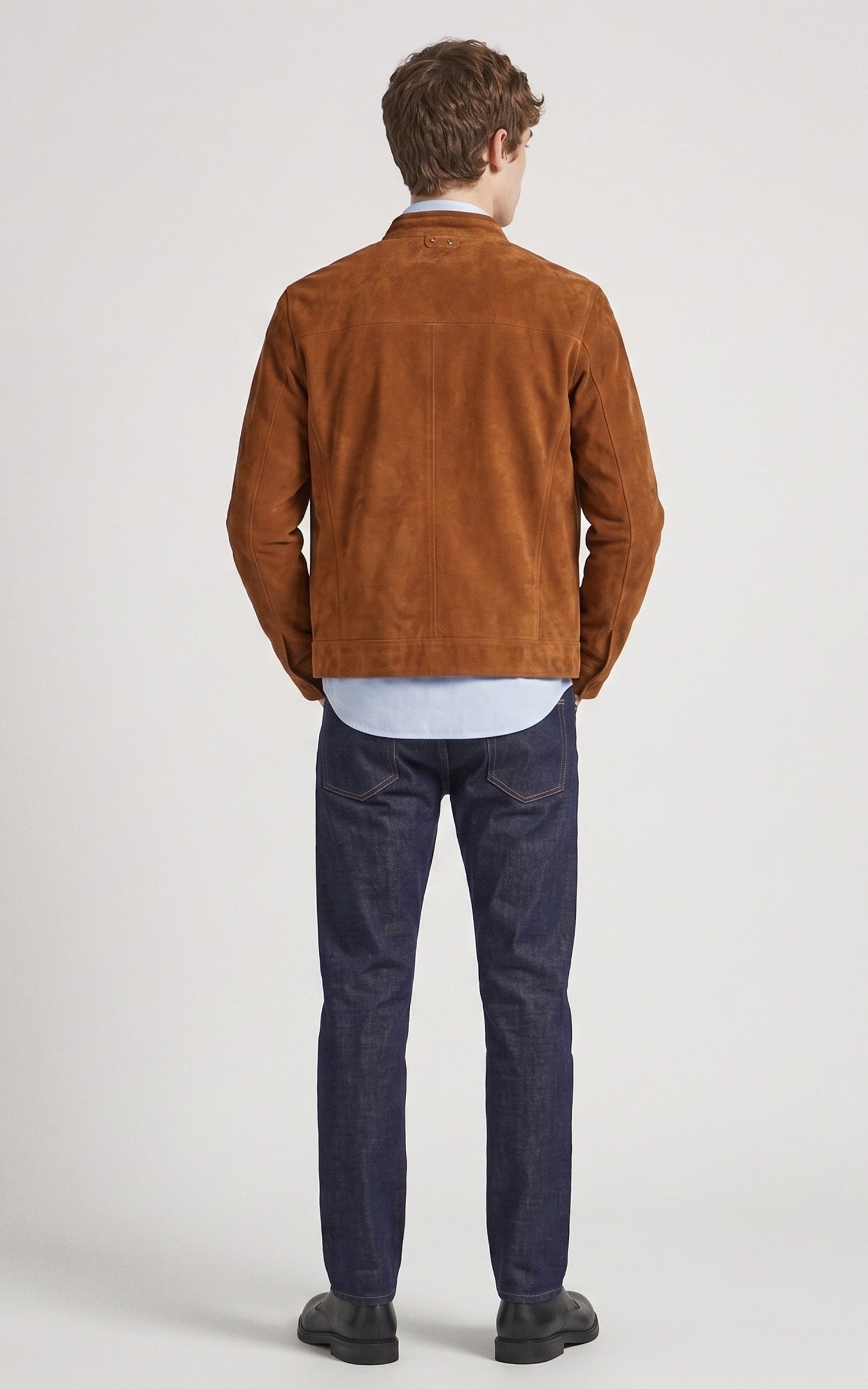 Blouson daim Delf cognac