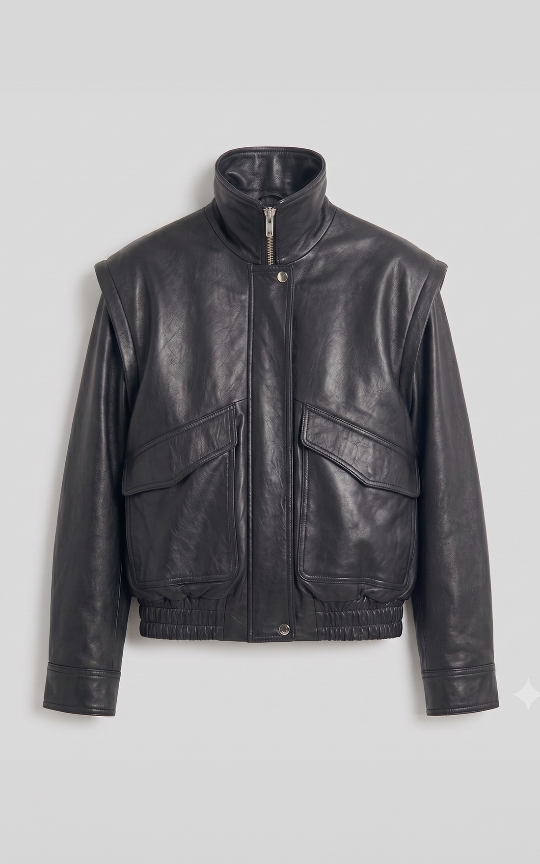 Blouson cuir oversize Flow noir