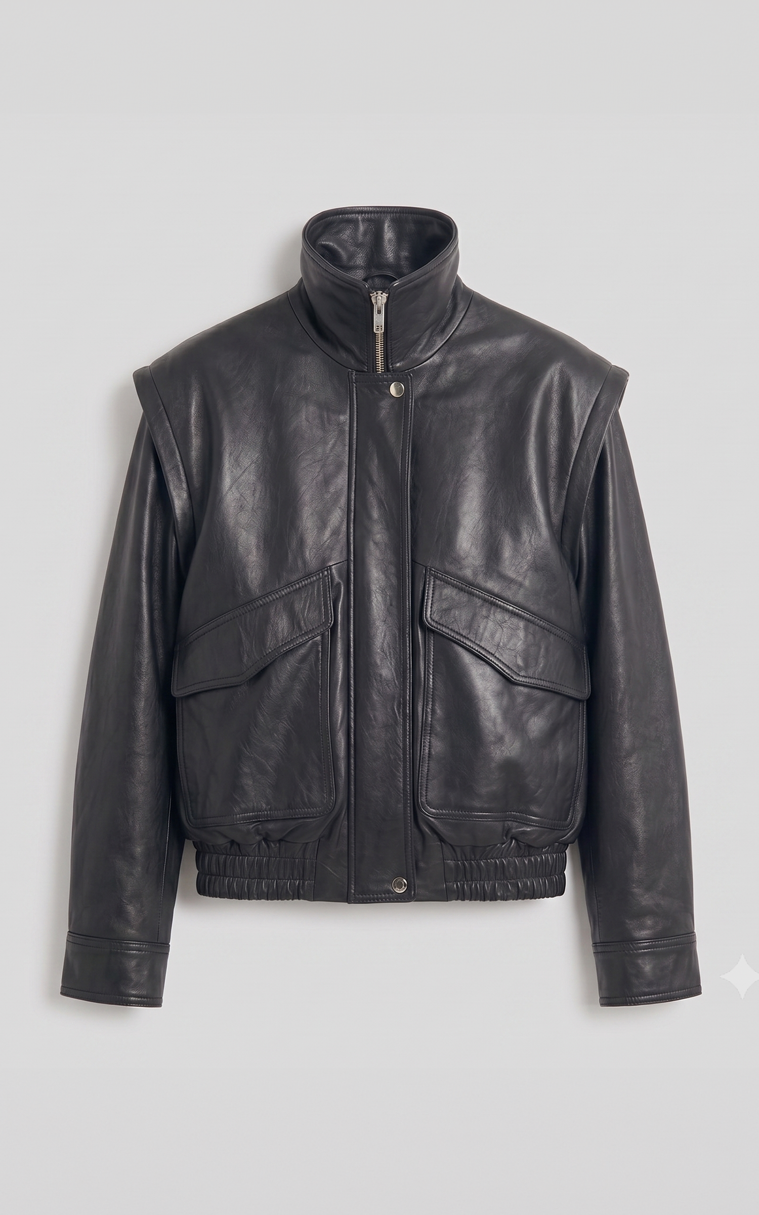 Blouson cuir oversize Flow noir 2