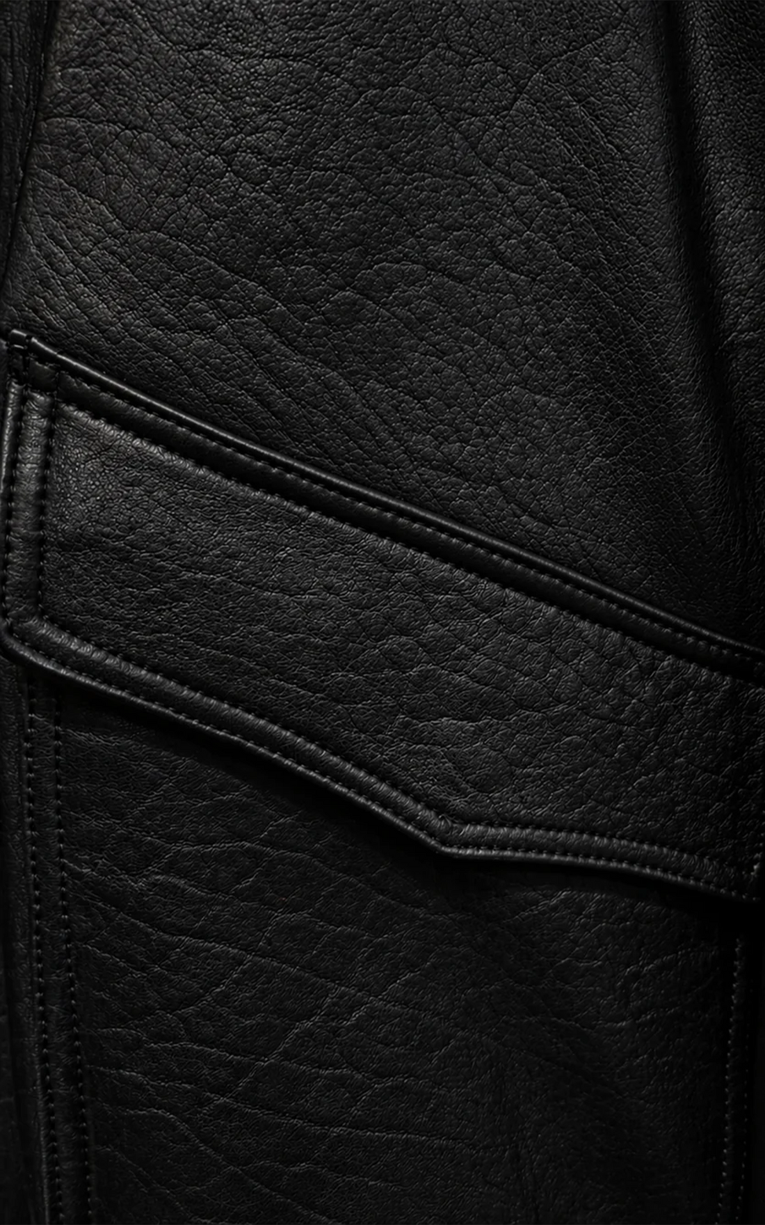 Blouson cuir oversize Flow noir