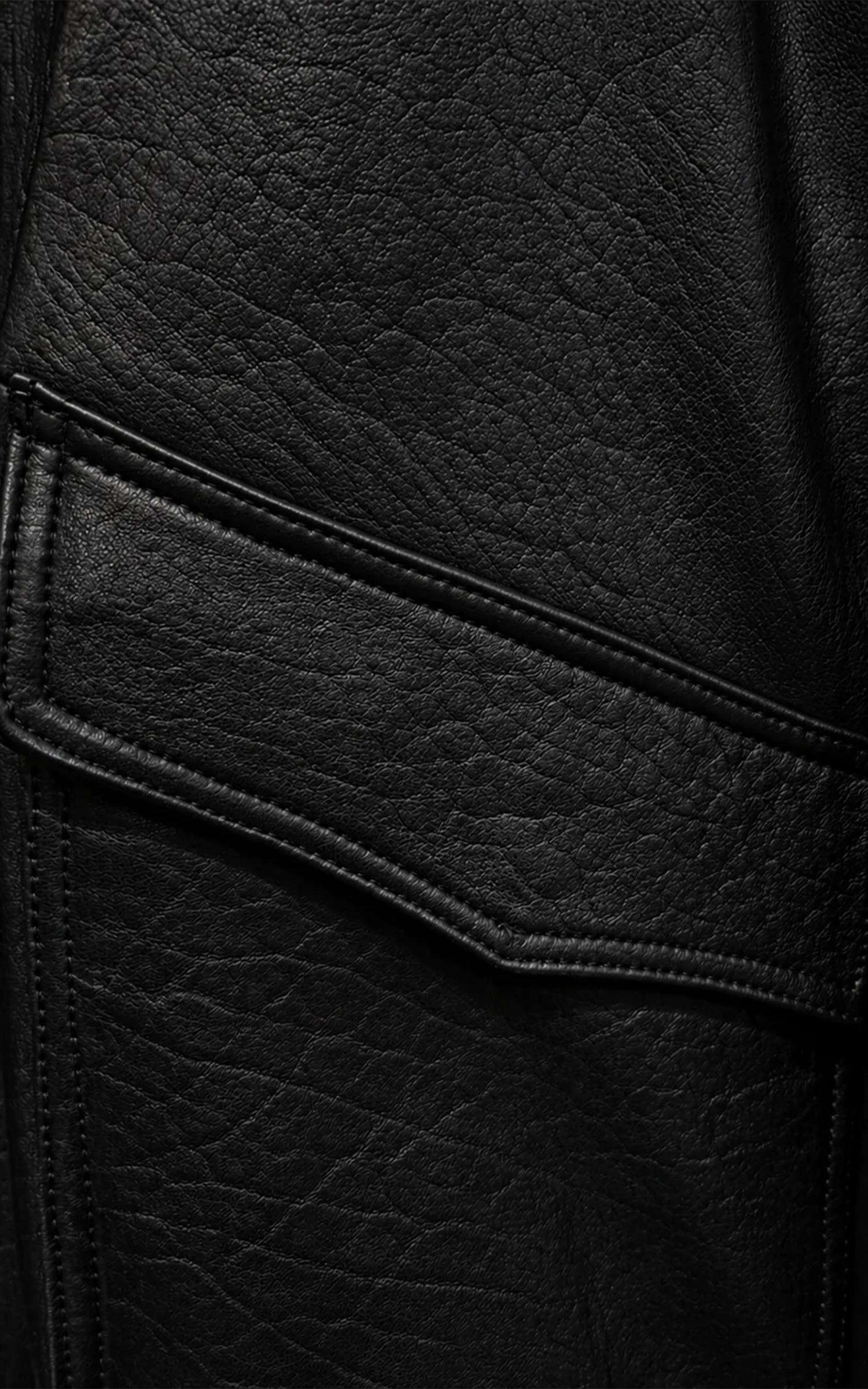Blouson cuir oversize Flow noir 7