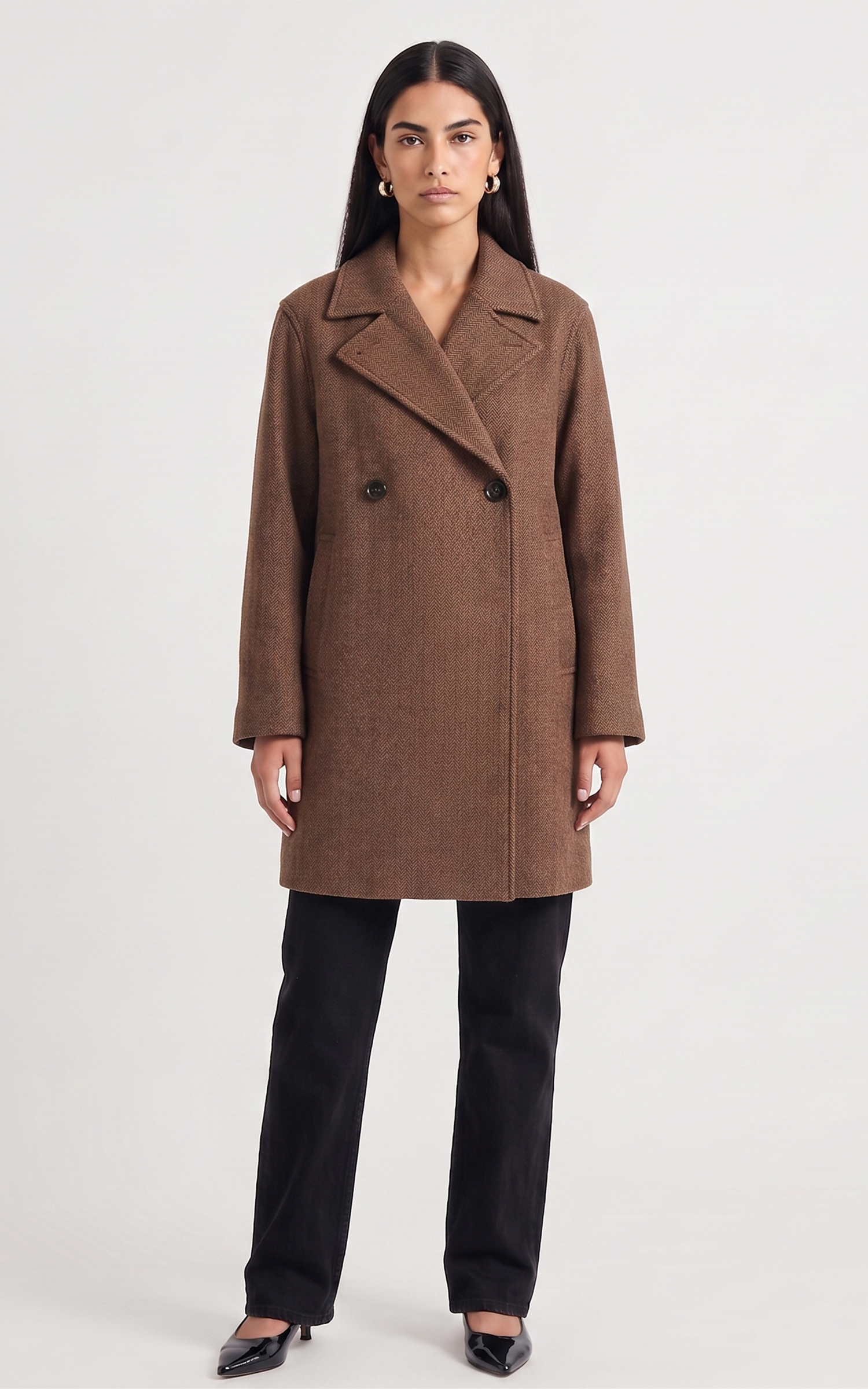 Manteau laine Marisol marron 6