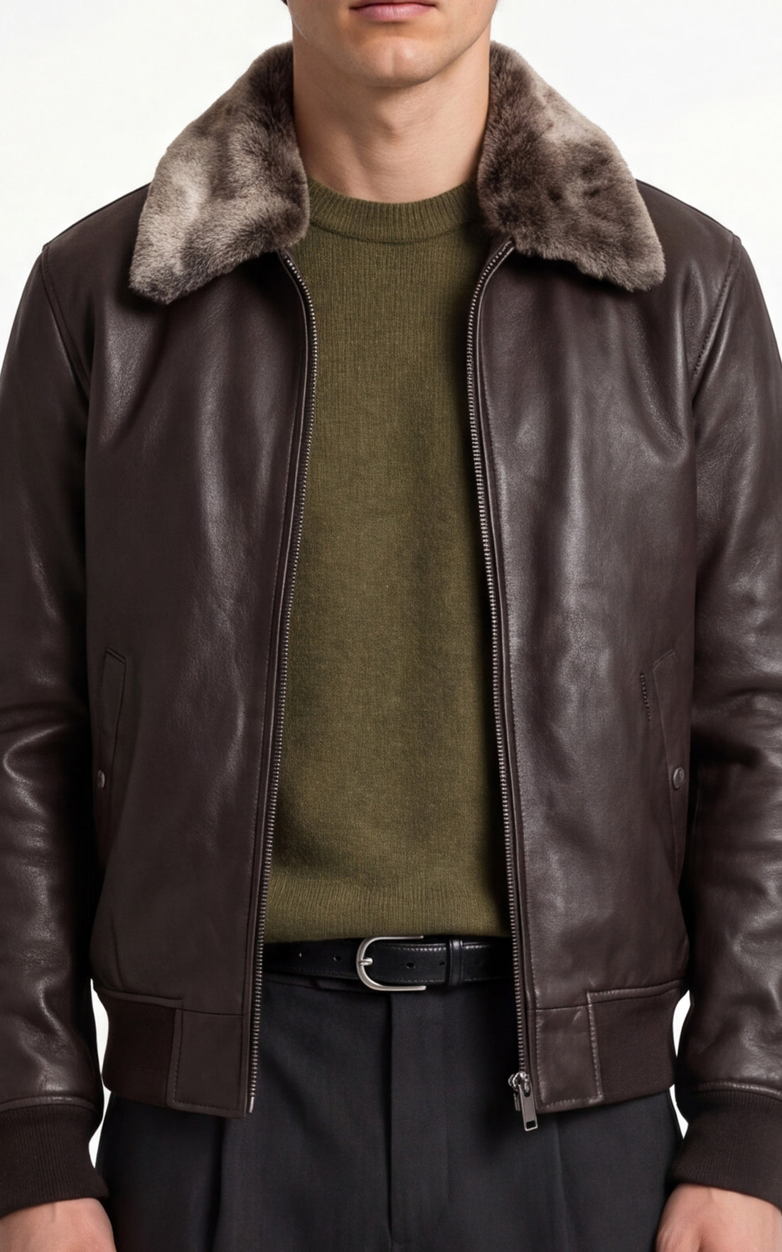 Blouson pilote cuir LC930D marron