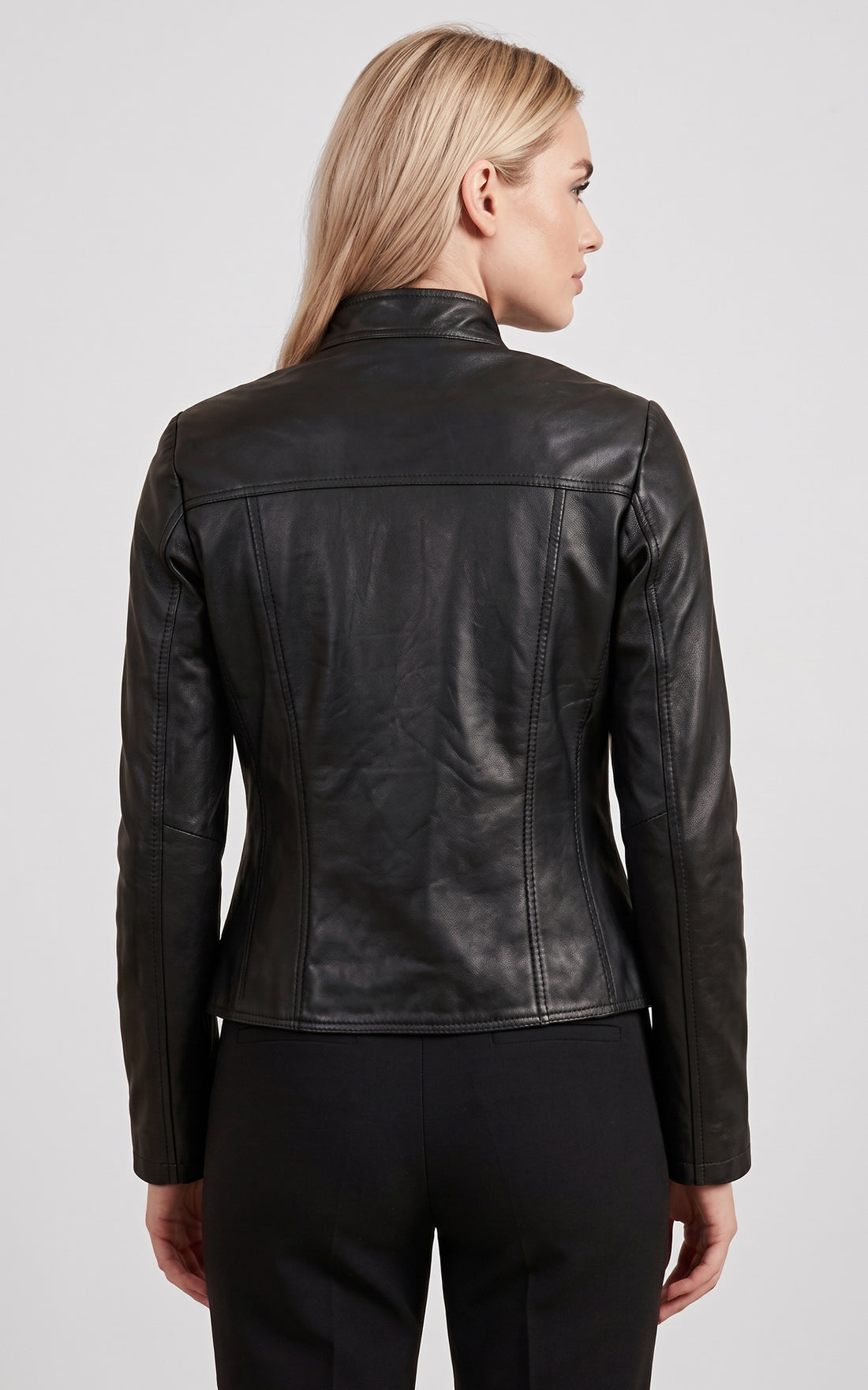 Blouson motard cuir Merry noir