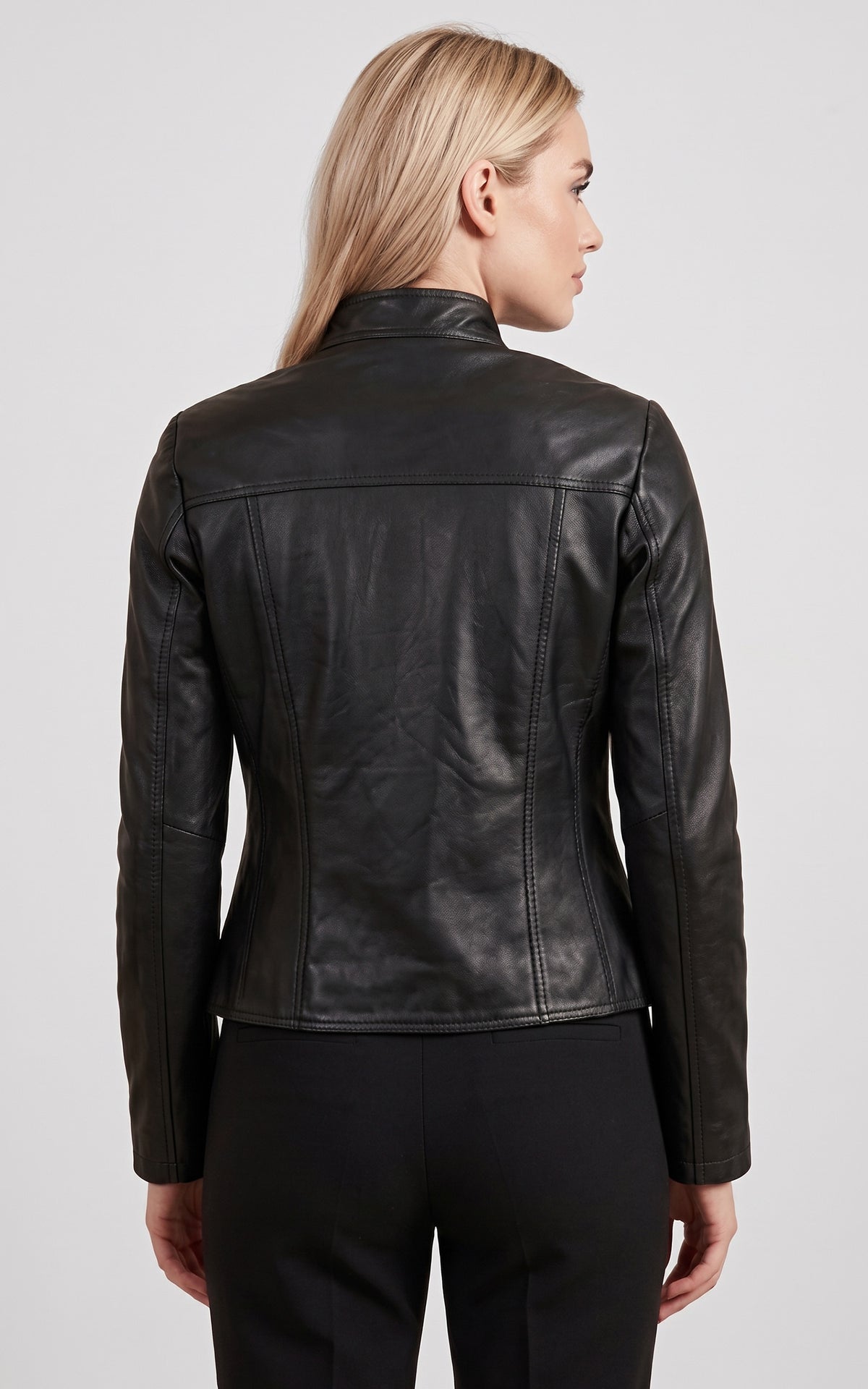 Blouson motard cuir Merry noir