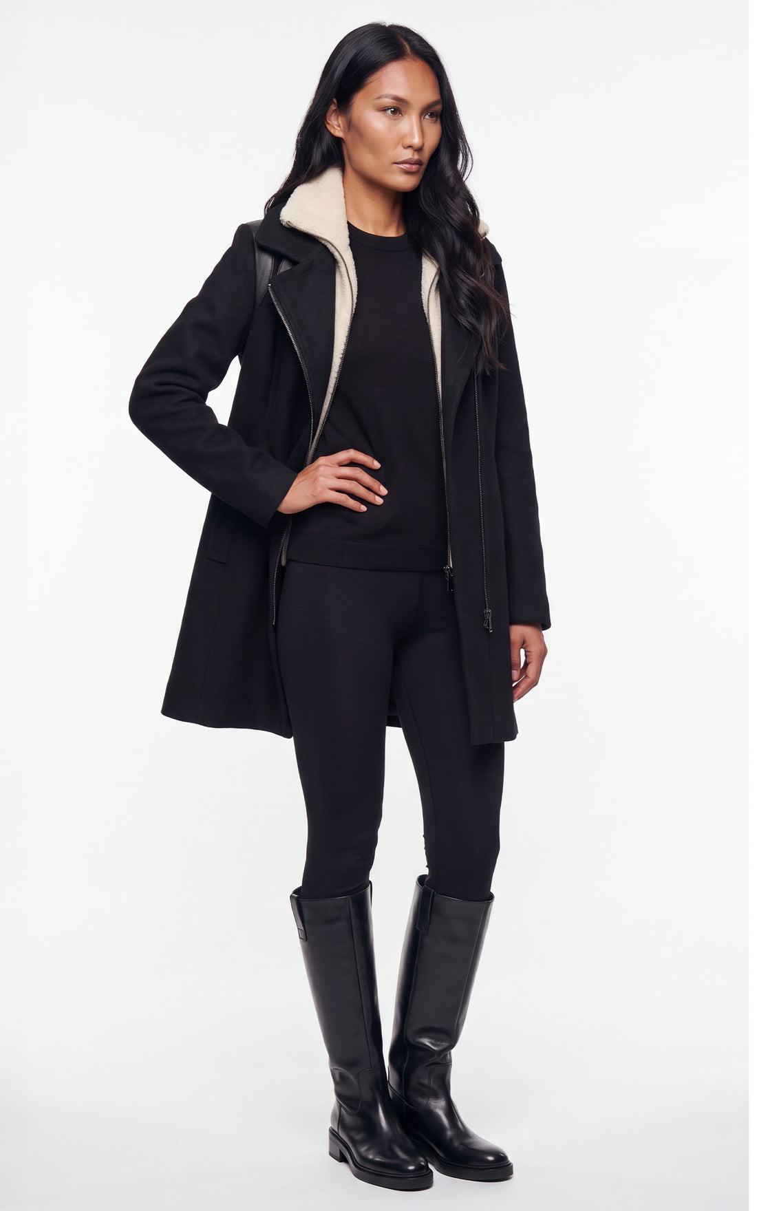 Manteau laine Kiana noir