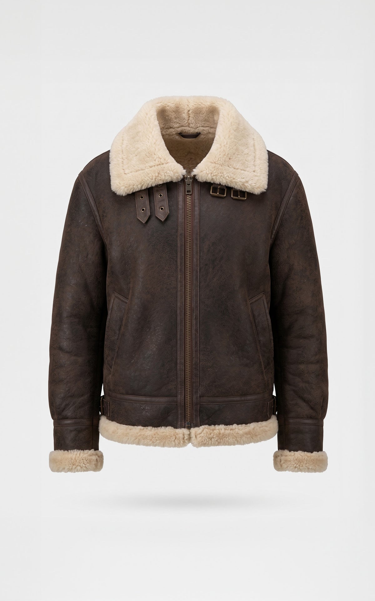 Bombardier cuir agneau nappa Javote marron