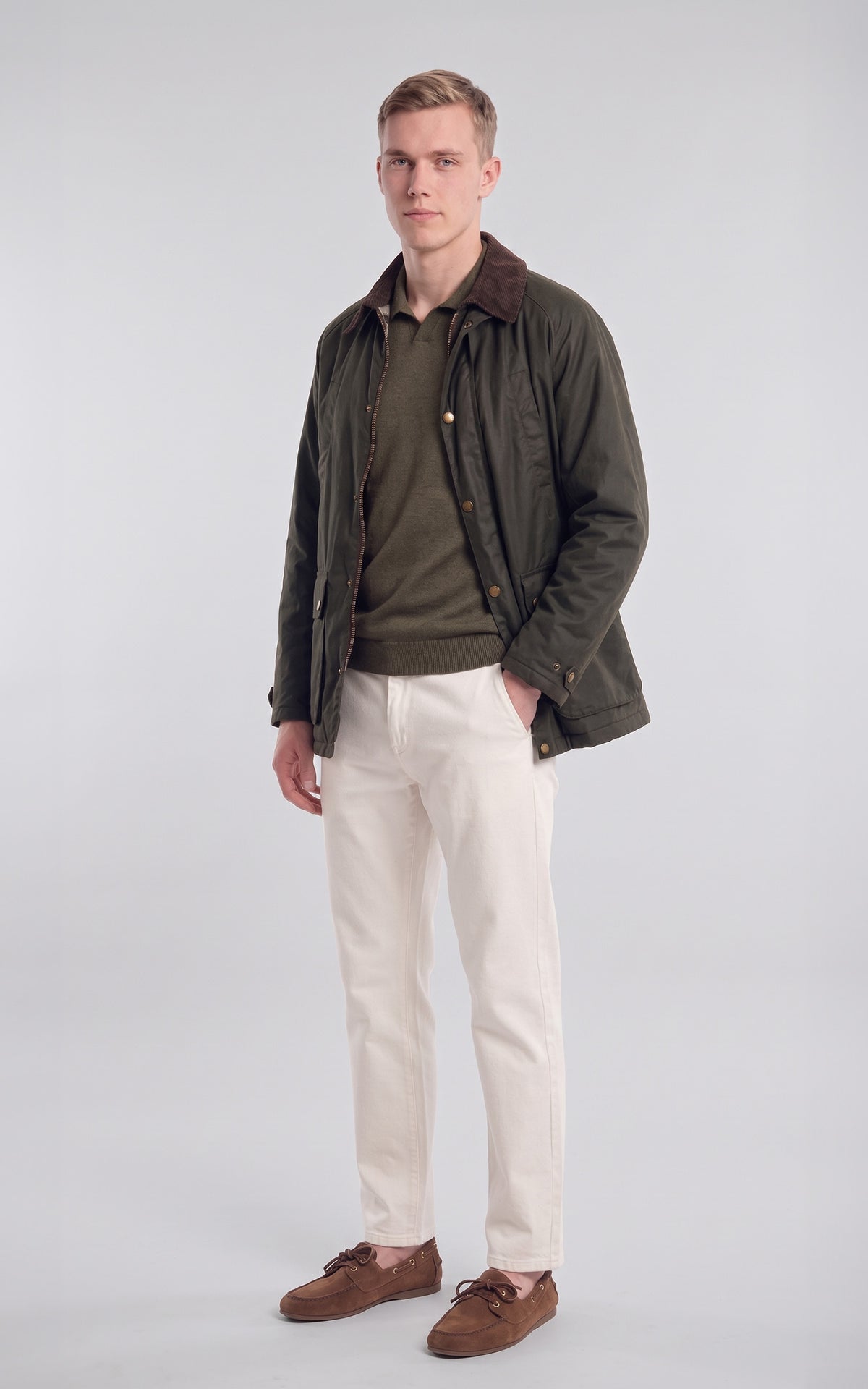 Veste cirée Beckley kaki