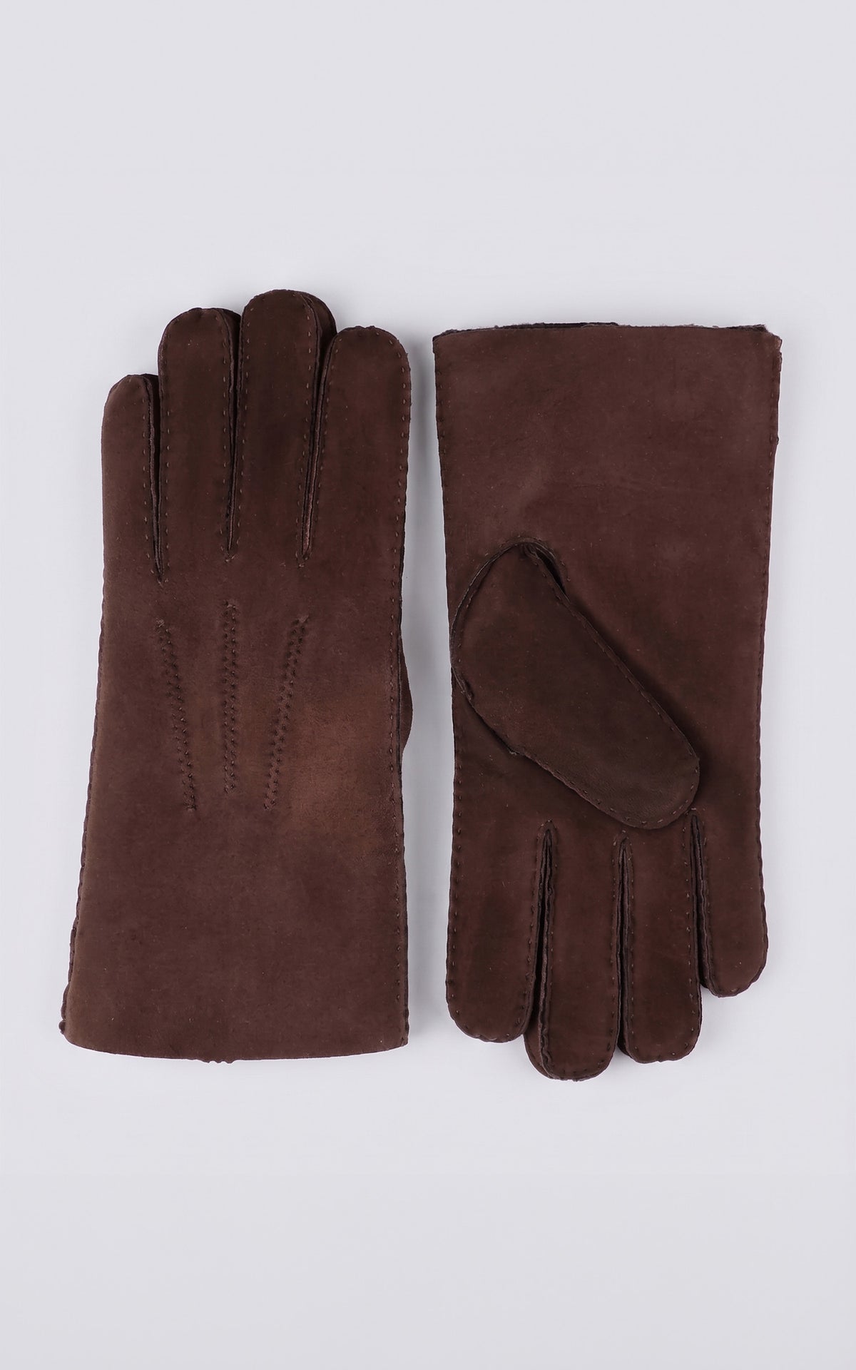 Gants en agneau mérinos mixte marron 1
