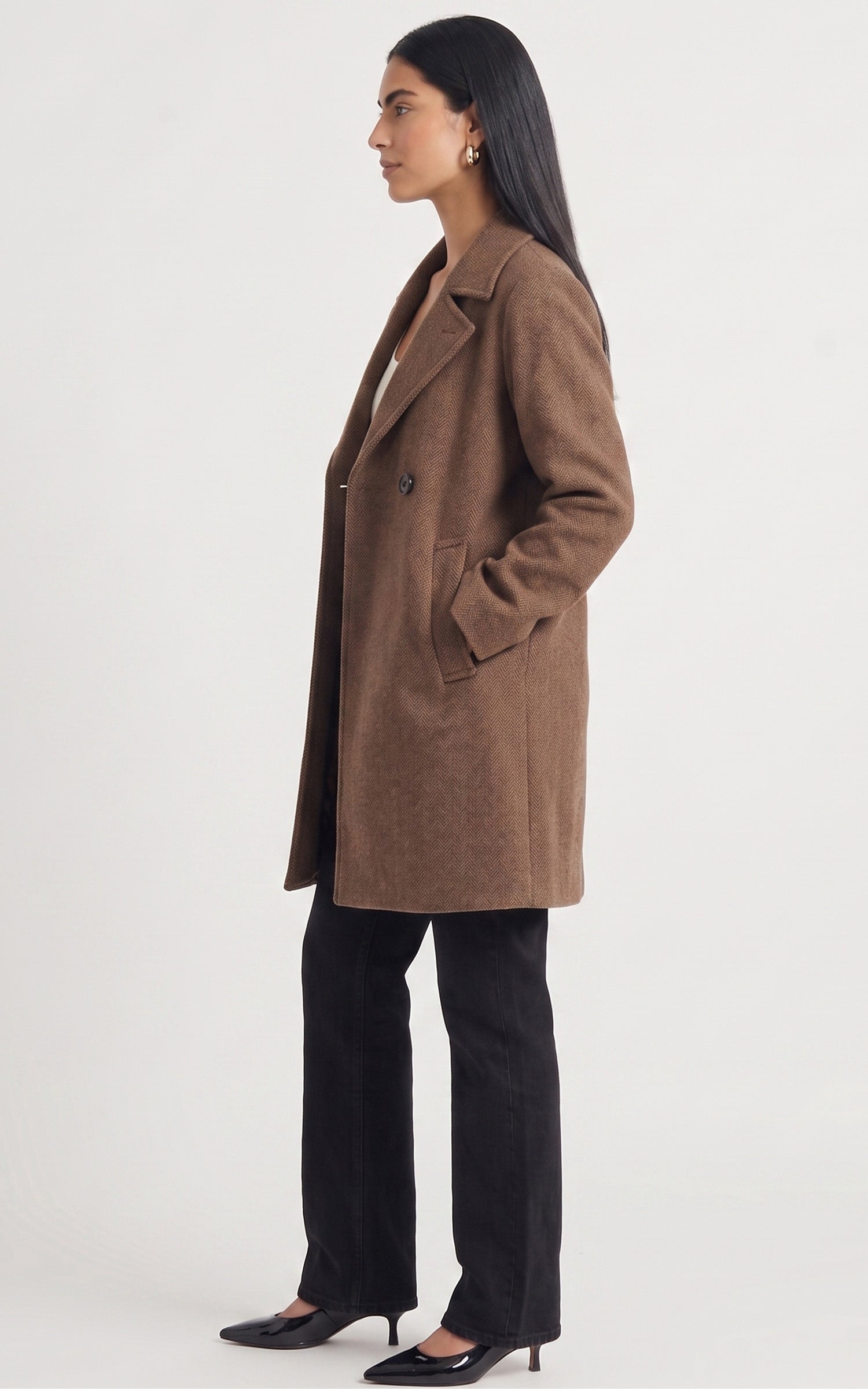 Manteau laine Marisol marron