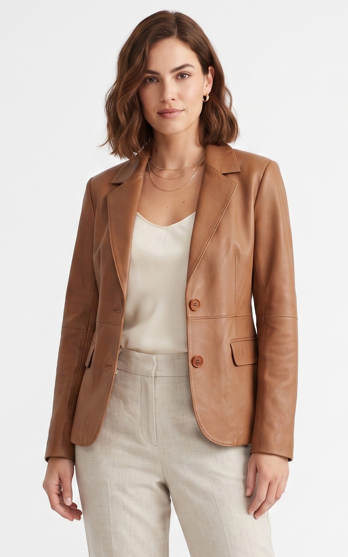 Blazer cuir Dior caramel