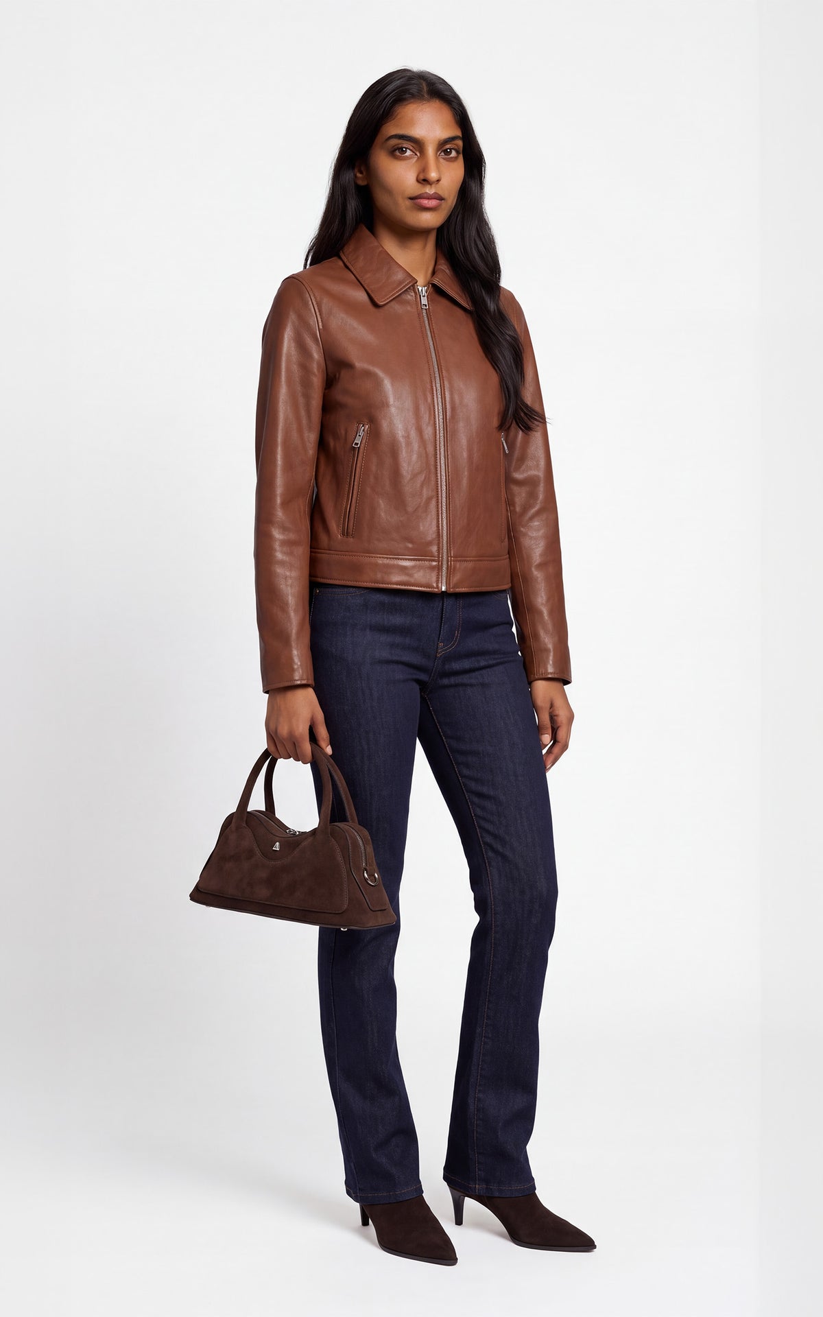 Blouson cuir Laly cognac 3