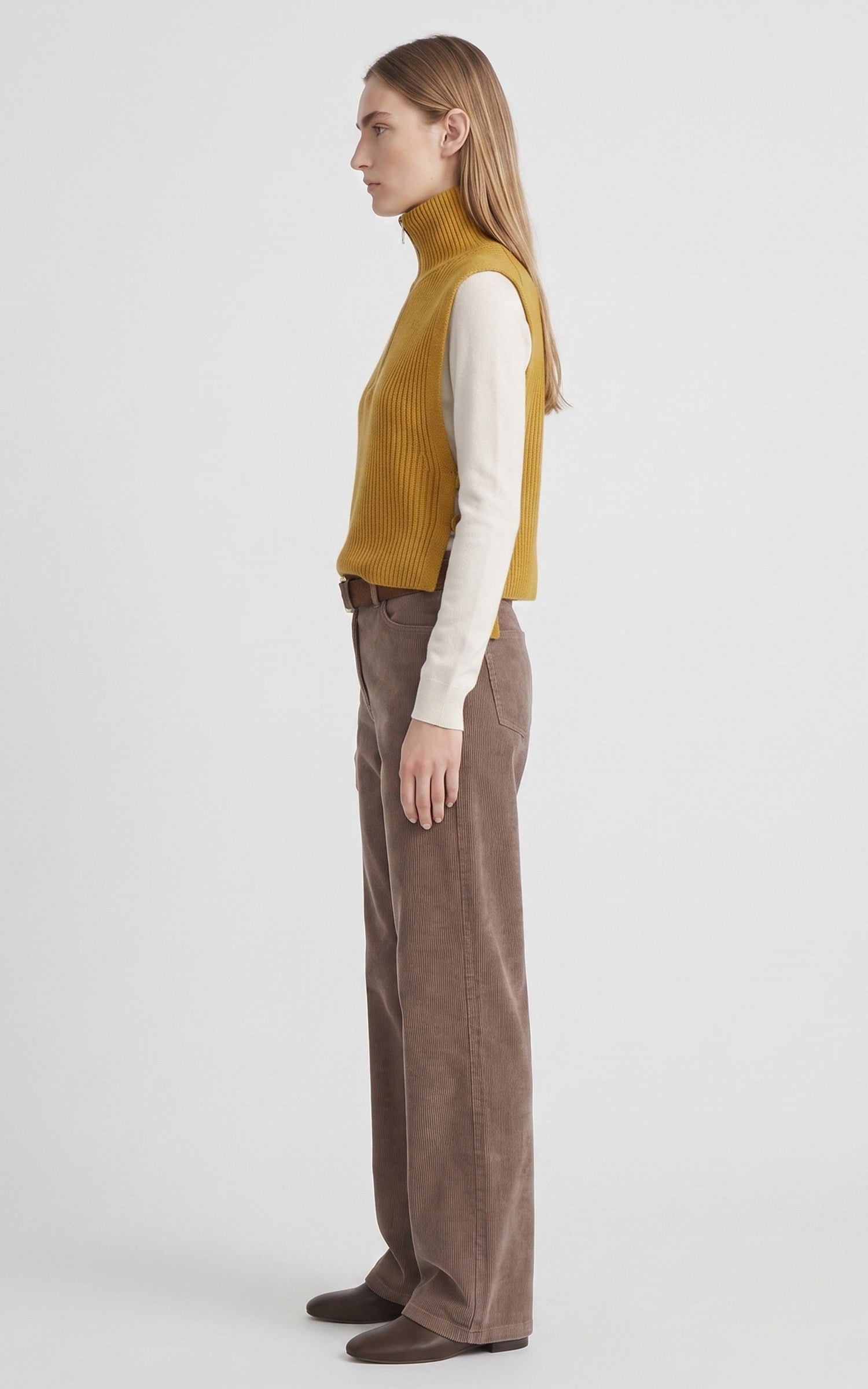 Pull tour de cou laine Mimosa jaune foncé 2