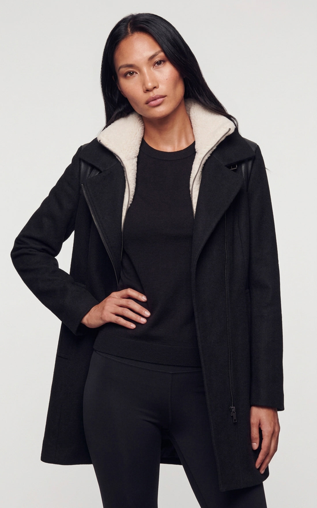 Manteau laine Kiana noir