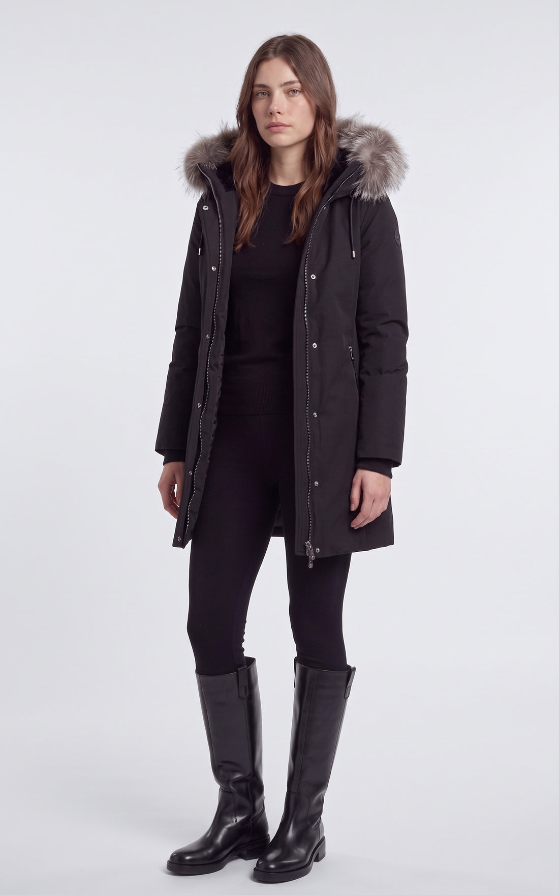 Manteau 2-en-1 en duvet et fourrure SHILOH-XZ noir
