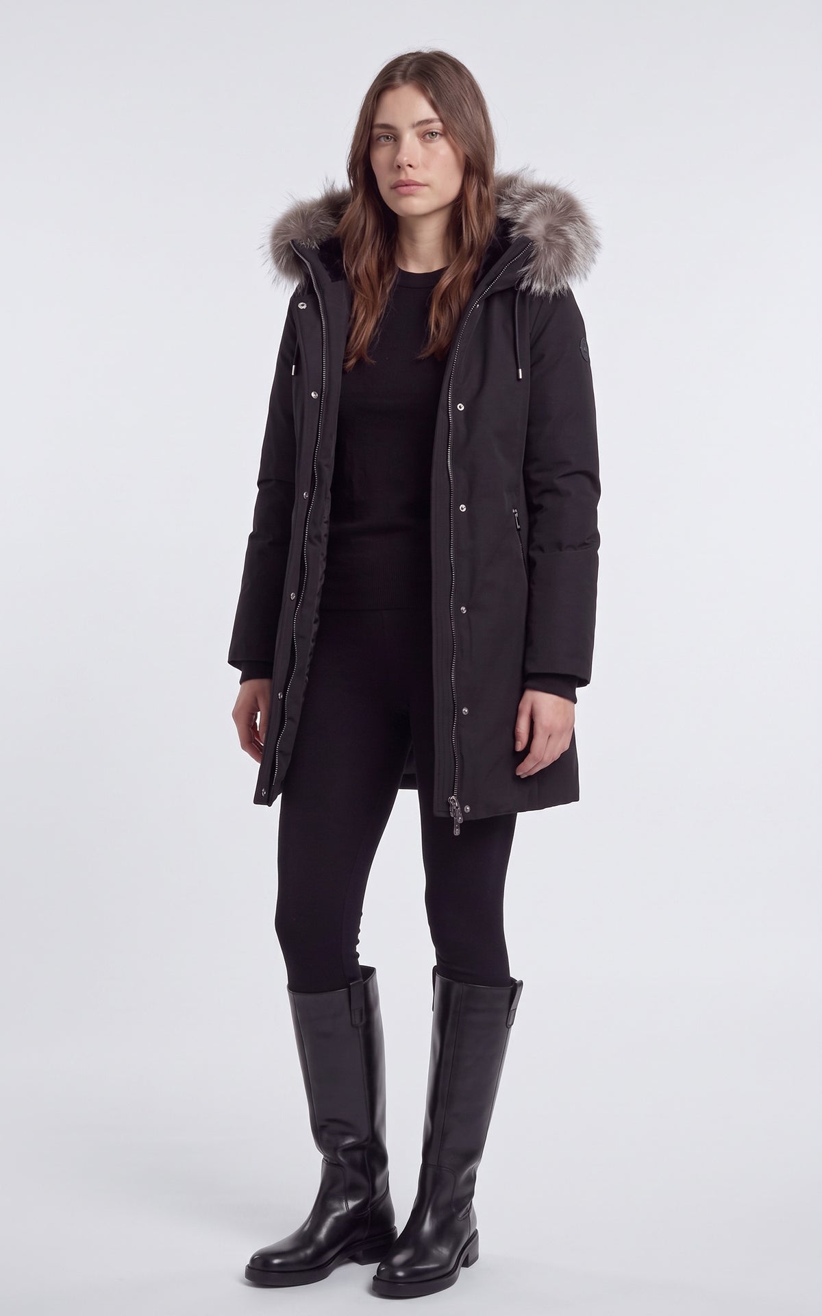 Manteau 2-en-1 en duvet et fourrure SHILOH-XZ noir 3