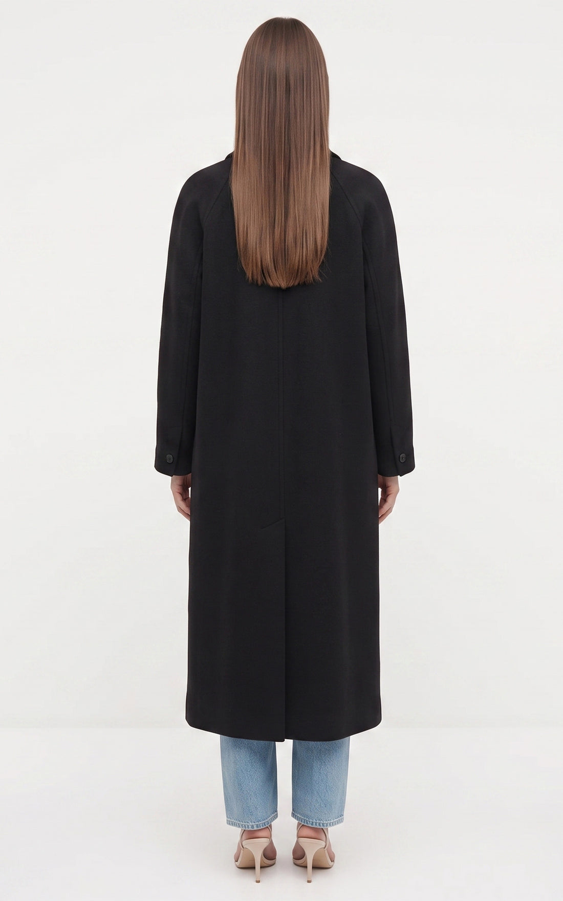 Manteau long laine Grace noir