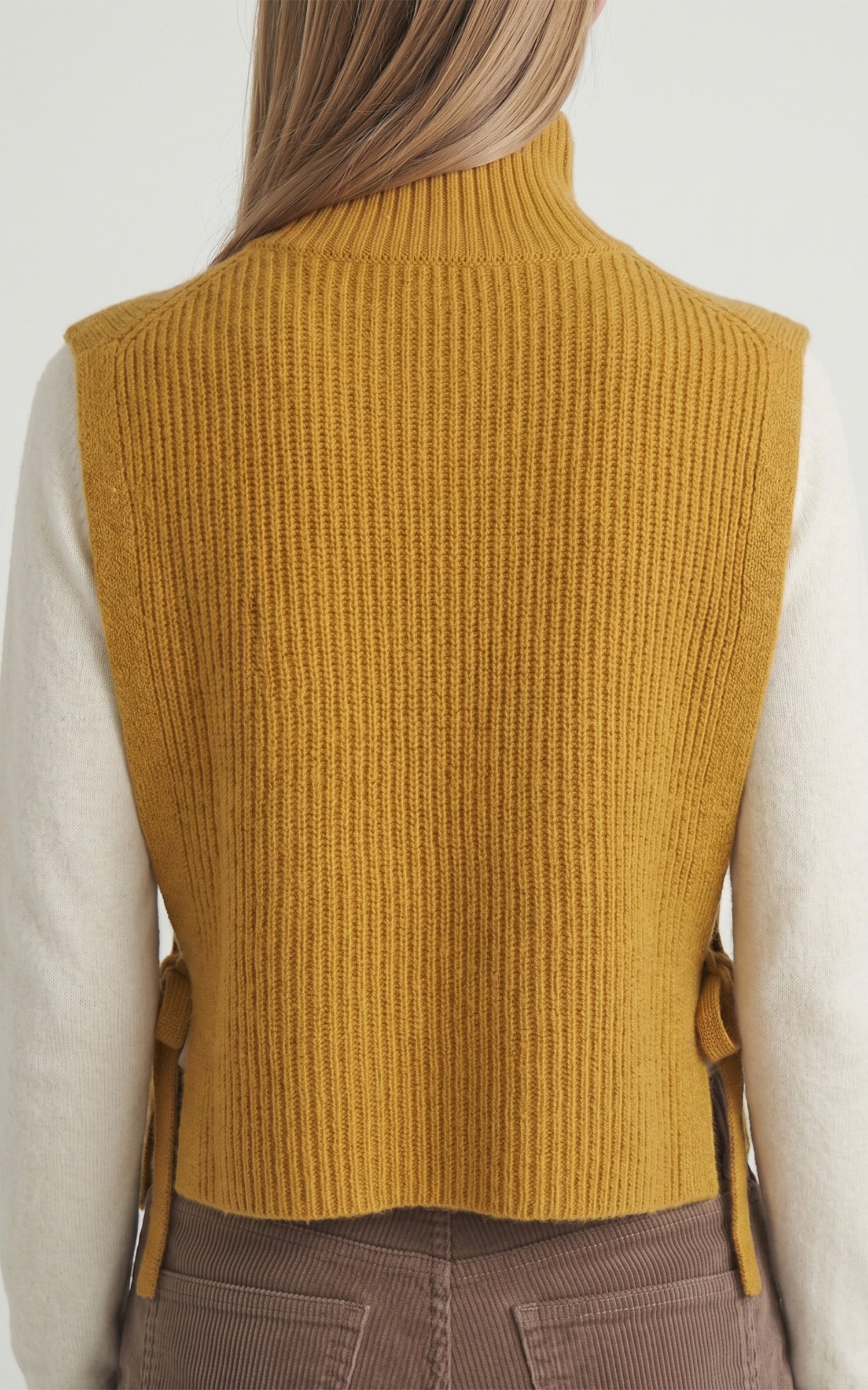 Pull tour de cou laine Mimosa jaune foncé
