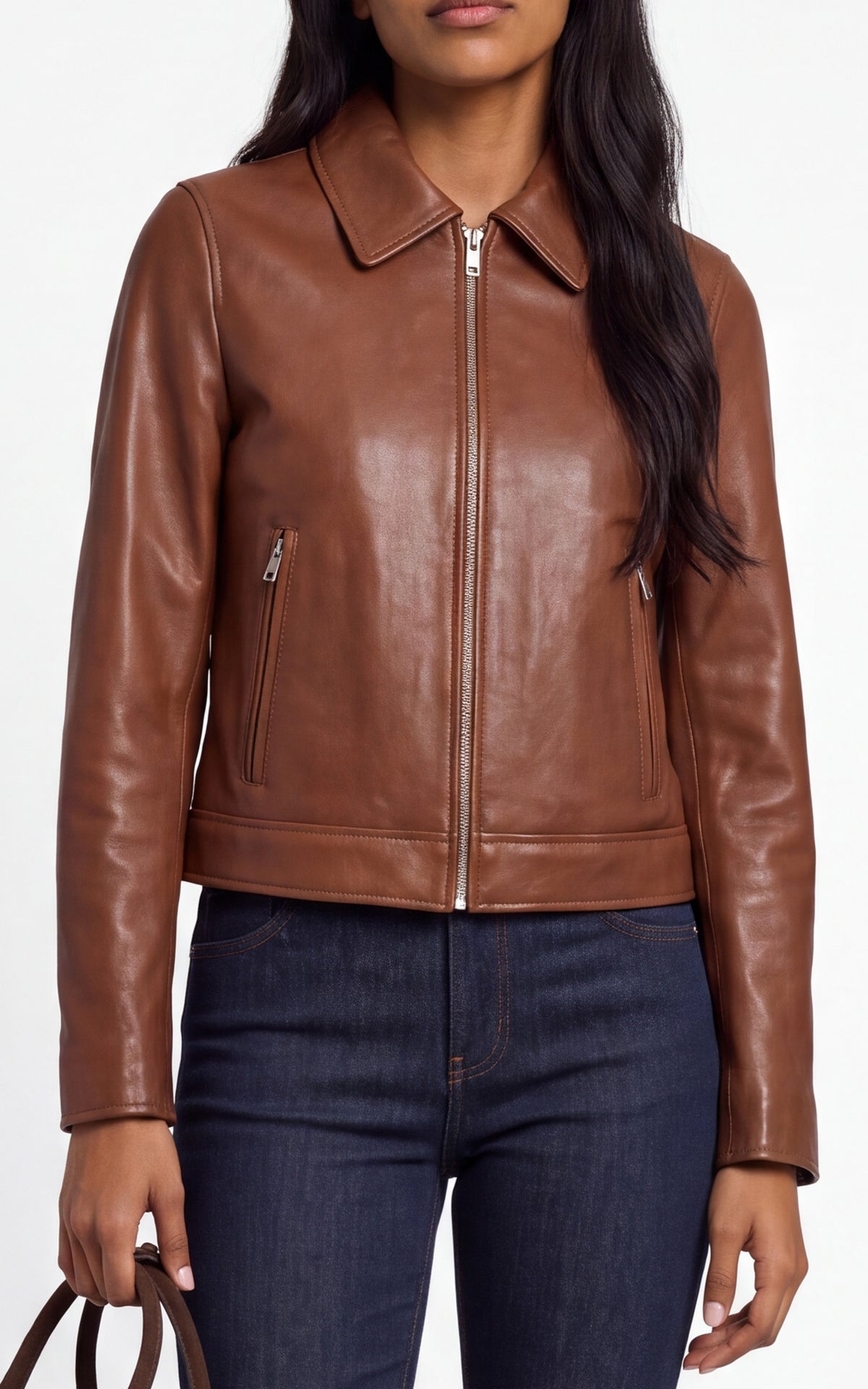 Blouson cuir Laly cognac 5