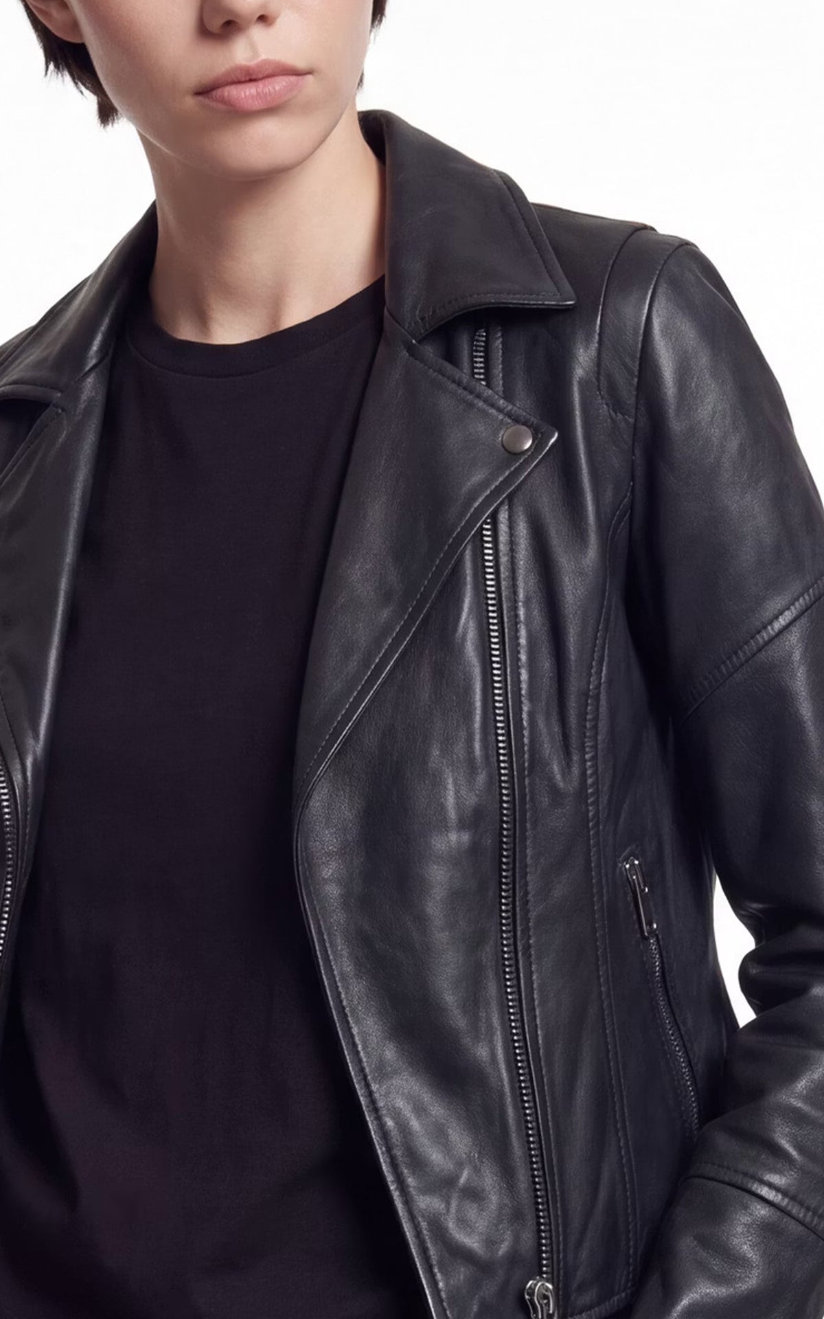 Perfecto cuir épais Amina noir